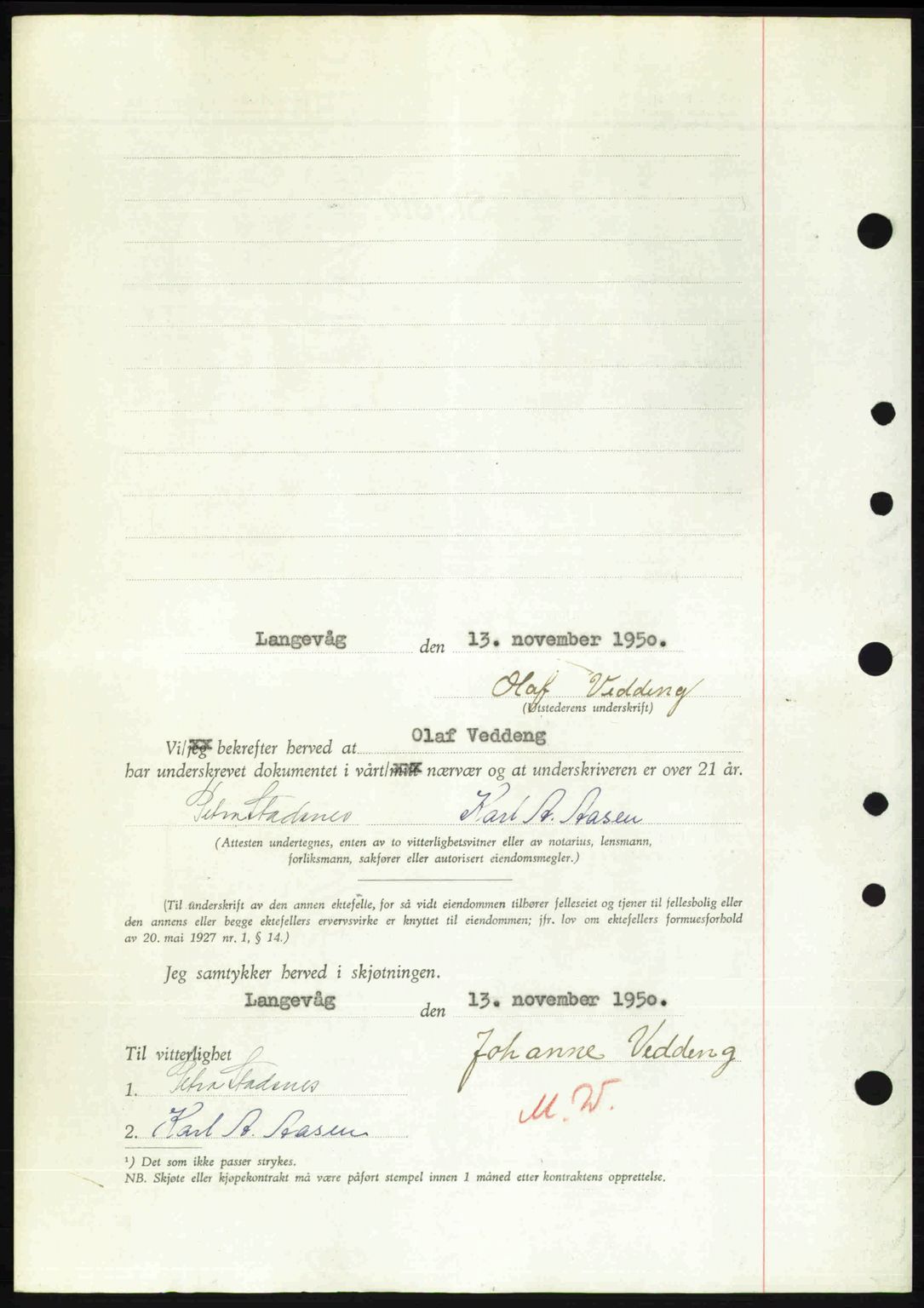 Nordre Sunnmøre sorenskriveri, AV/SAT-A-0006/1/2/2C/2Ca: Pantebok nr. A36, 1950-1950, Dagboknr: 2541/1950