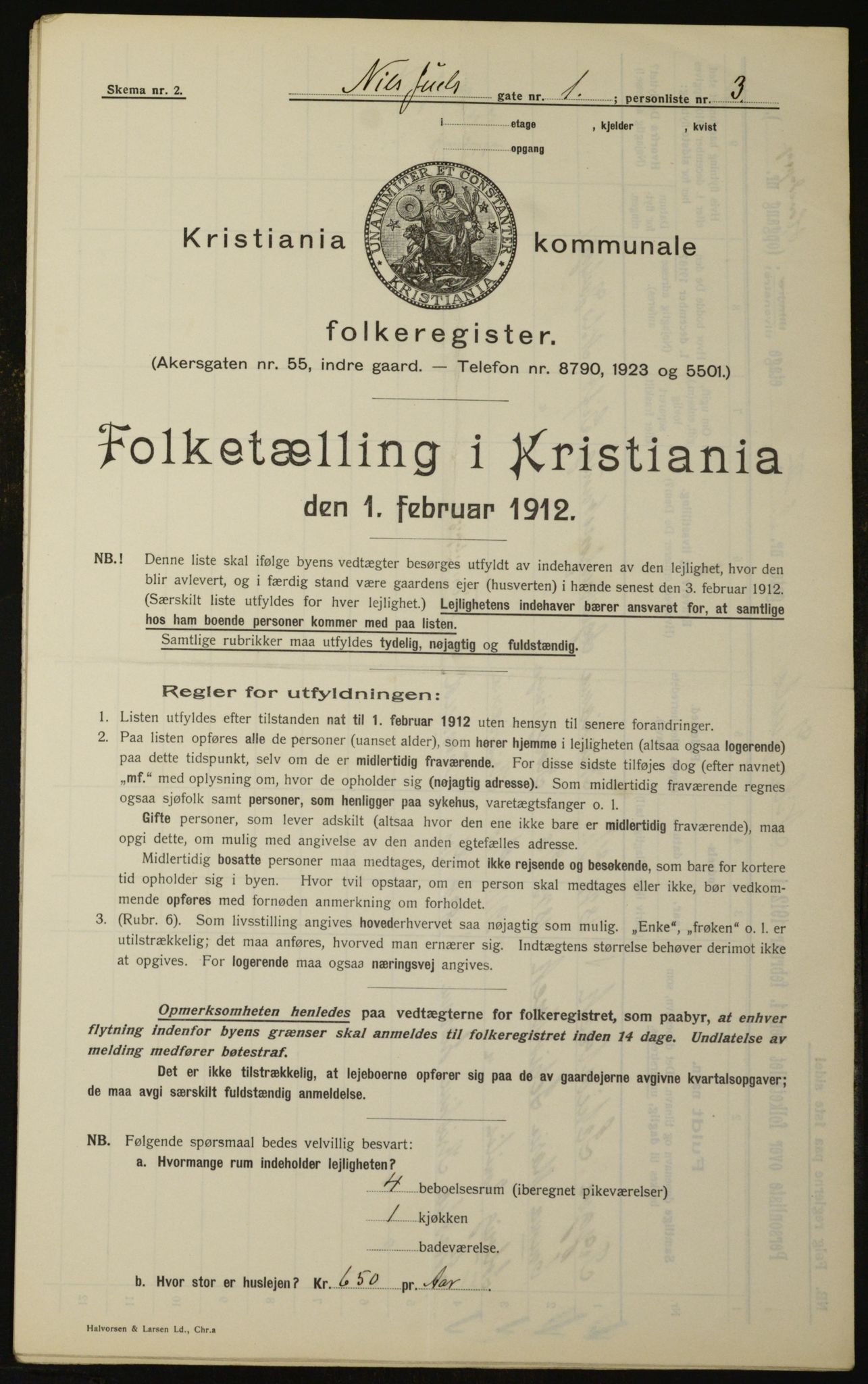 OBA, Kommunal folketelling 1.2.1912 for Kristiania, 1912, s. 70727