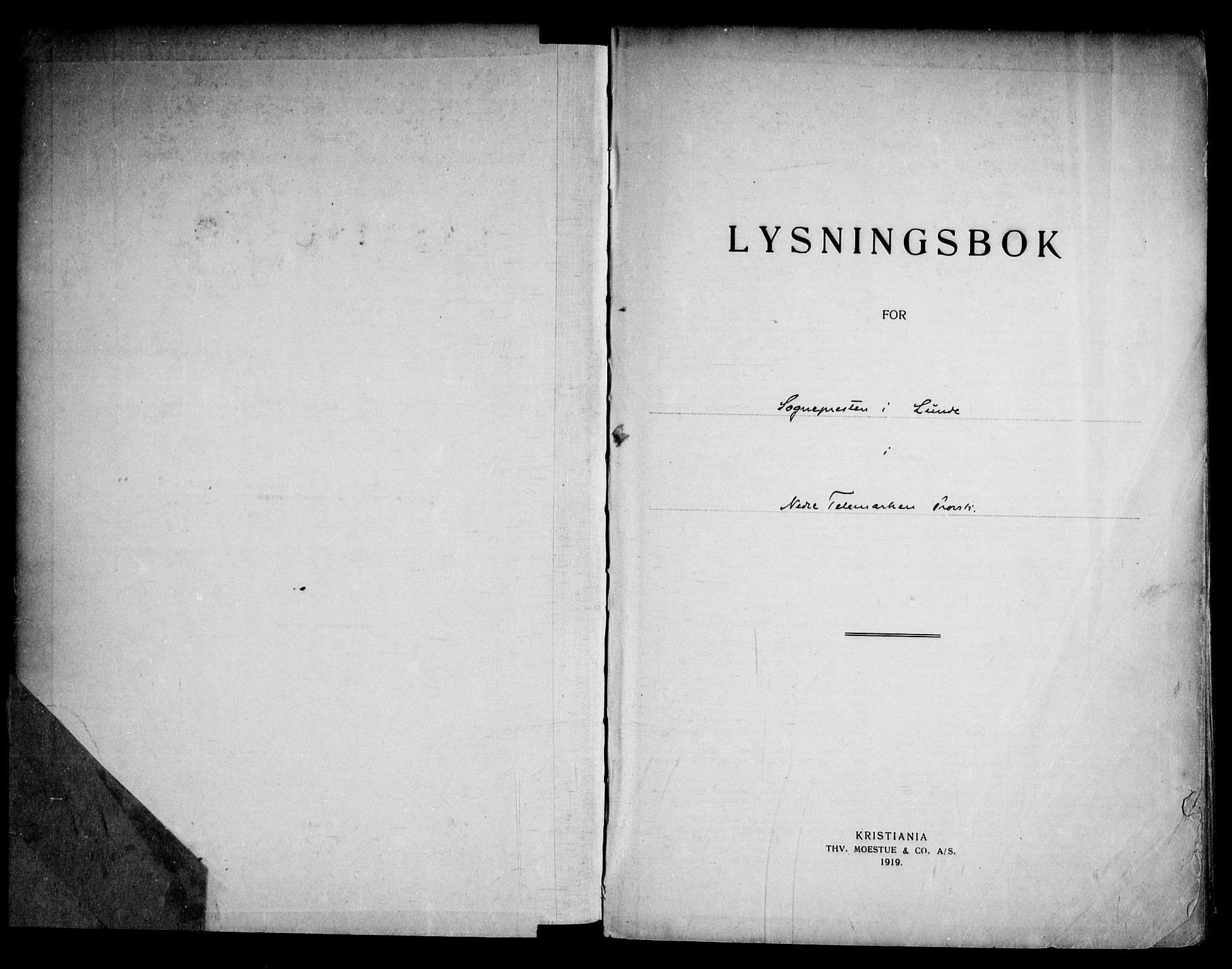 Lunde kirkebøker, SAKO/A-282/H/Ha/L0001: Lysningsprotokoll nr. 1, 1919-1966