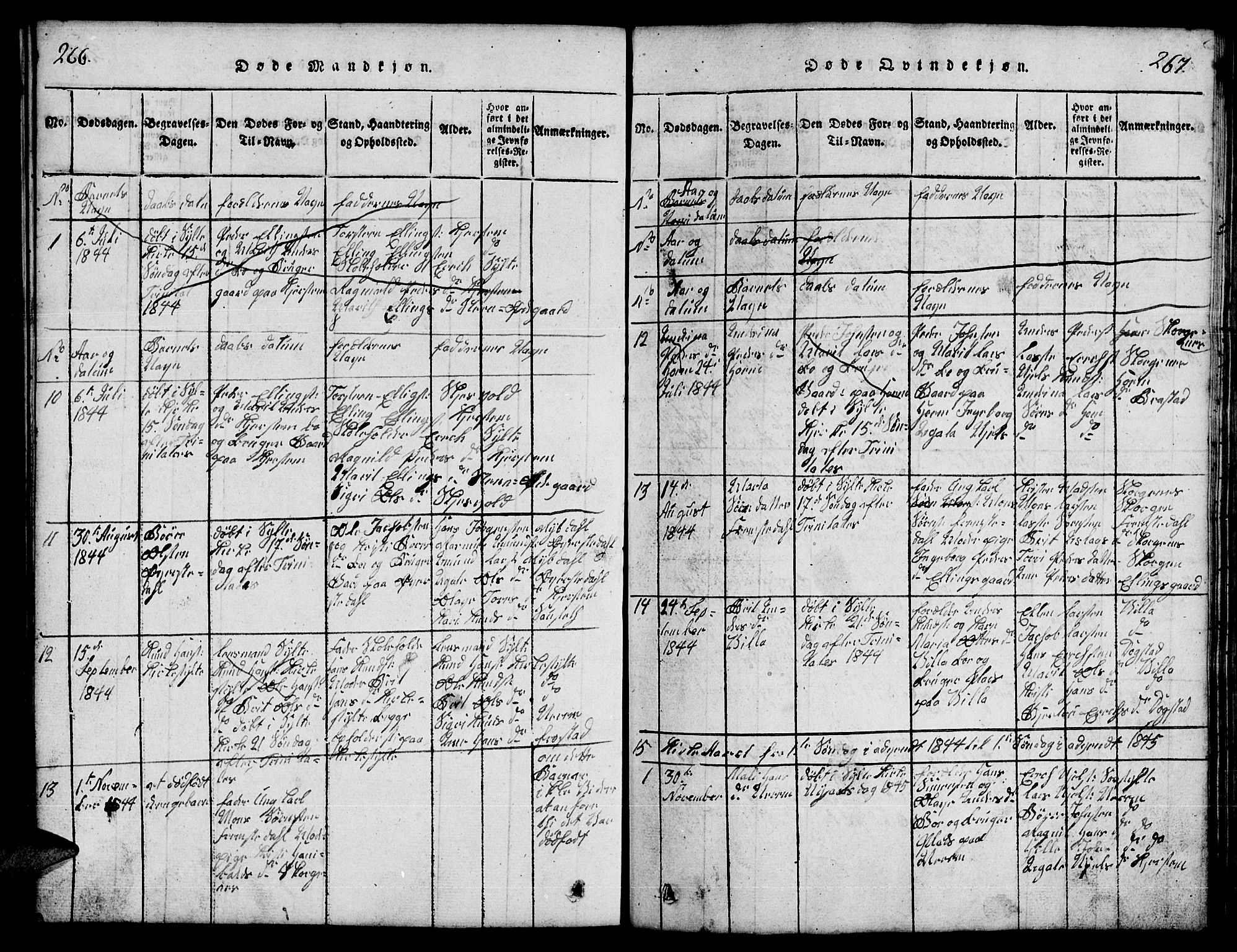 Ministerialprotokoller, klokkerbøker og fødselsregistre - Møre og Romsdal, AV/SAT-A-1454/541/L0546: Klokkerbok nr. 541C01, 1818-1856, s. 266-267