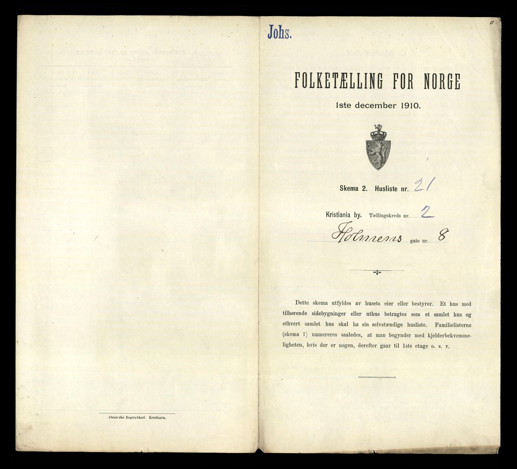 RA, Folketelling 1910 for 0301 Kristiania kjøpstad, 1910, s. 40033