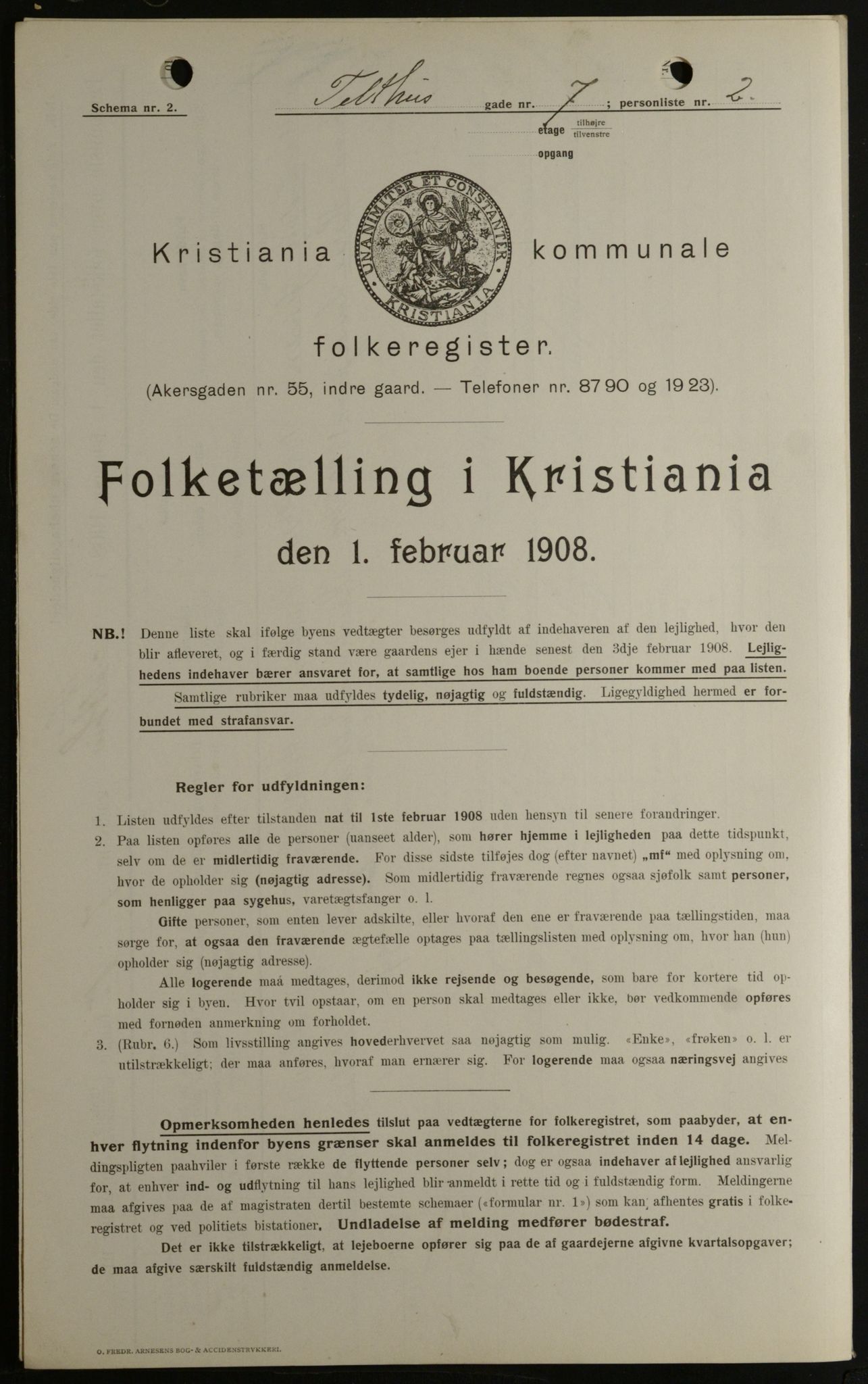 OBA, Kommunal folketelling 1.2.1908 for Kristiania kjøpstad, 1908, s. 96722