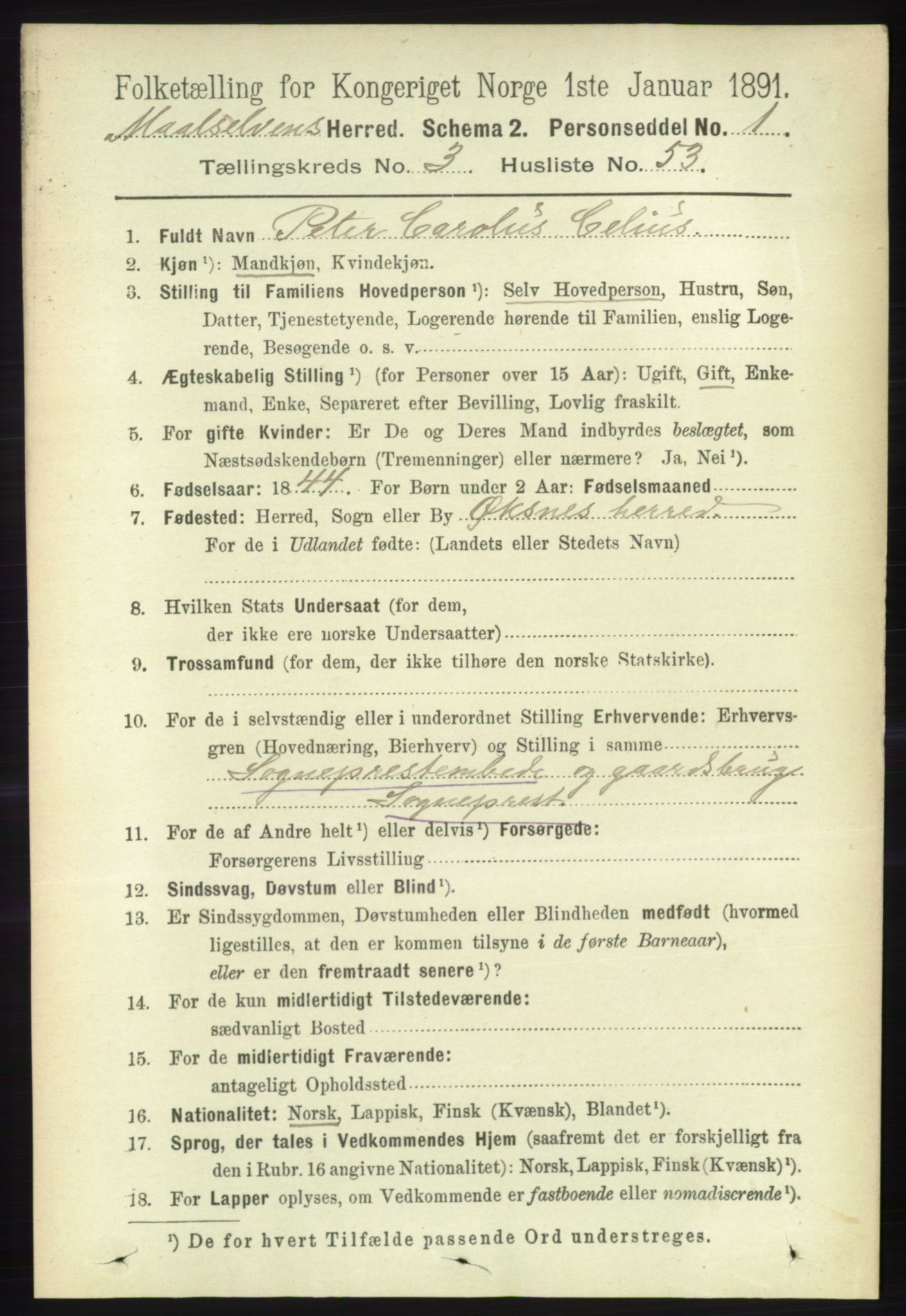 RA, Folketelling 1891 for 1924 Målselv herred, 1891, s. 954