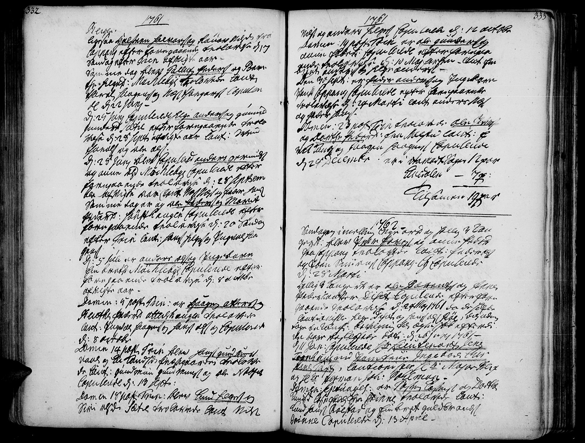 Åmot prestekontor, Hedmark, AV/SAH-PREST-056/H/Ha/Haa/L0002: Ministerialbok nr. 2, 1734-1779, s. 332-333