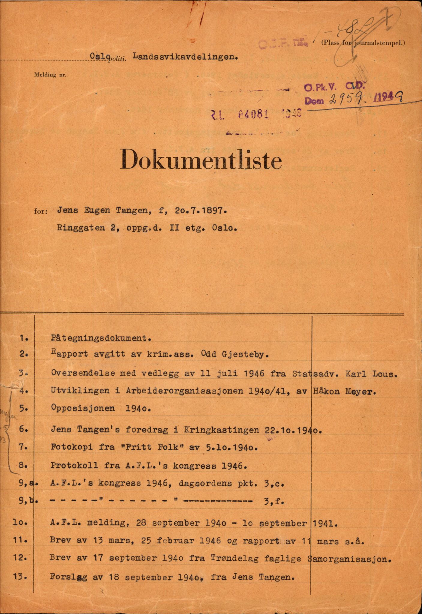 Landssvikarkivet, Oslo politikammer, RA/S-3138-01/D/Da/L1026/0002: Dommer, dnr. 4168 - 4170 / Dnr. 4169, 1945-1948, s. 2