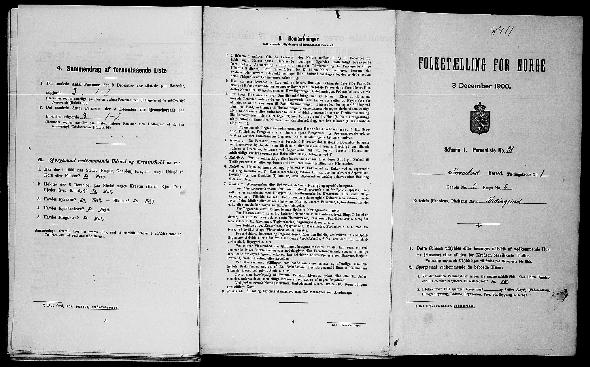 SAST, Folketelling 1900 for 1152 Torvastad herred, 1900, s. 125