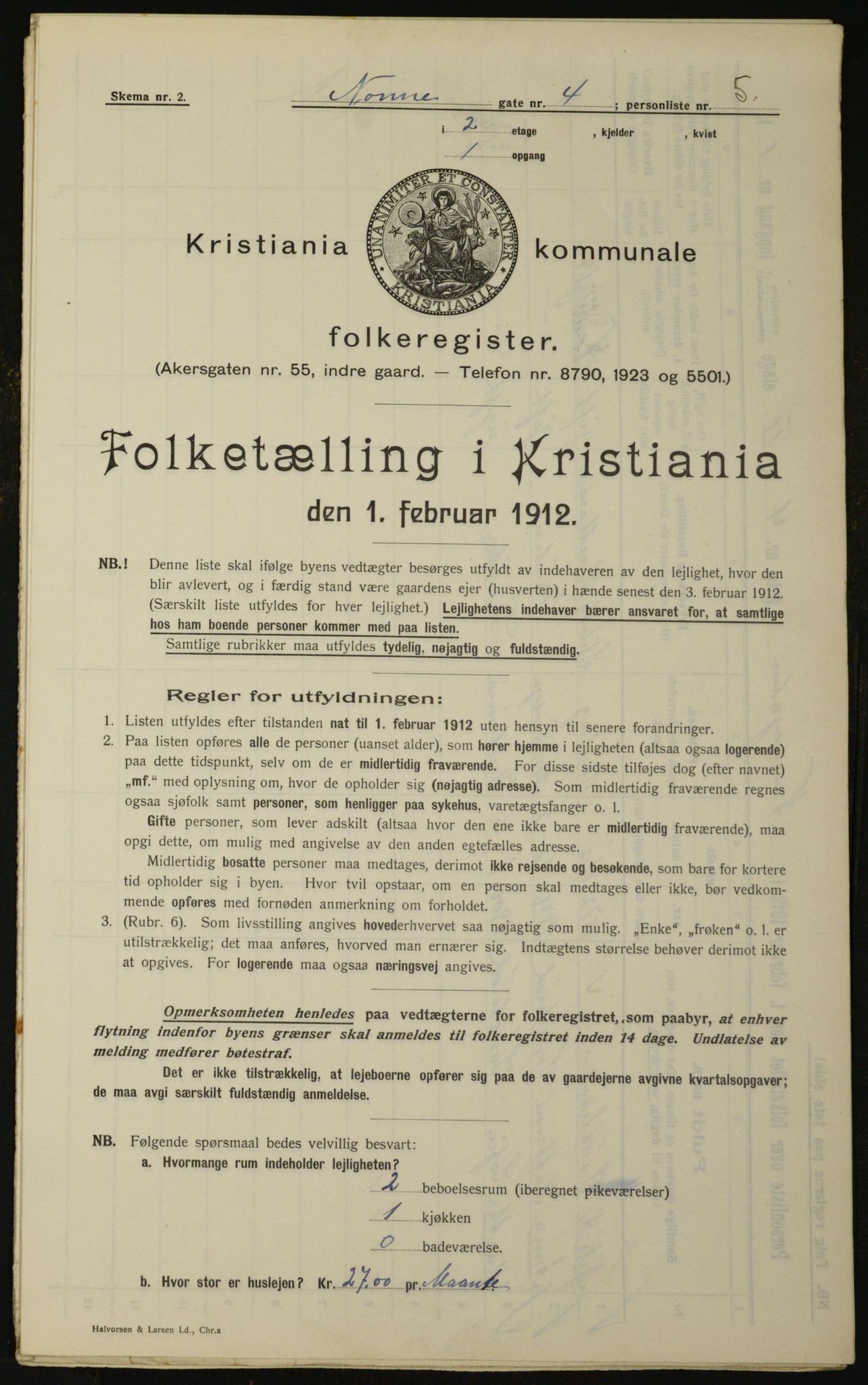 OBA, Kommunal folketelling 1.2.1912 for Kristiania, 1912, s. 71953