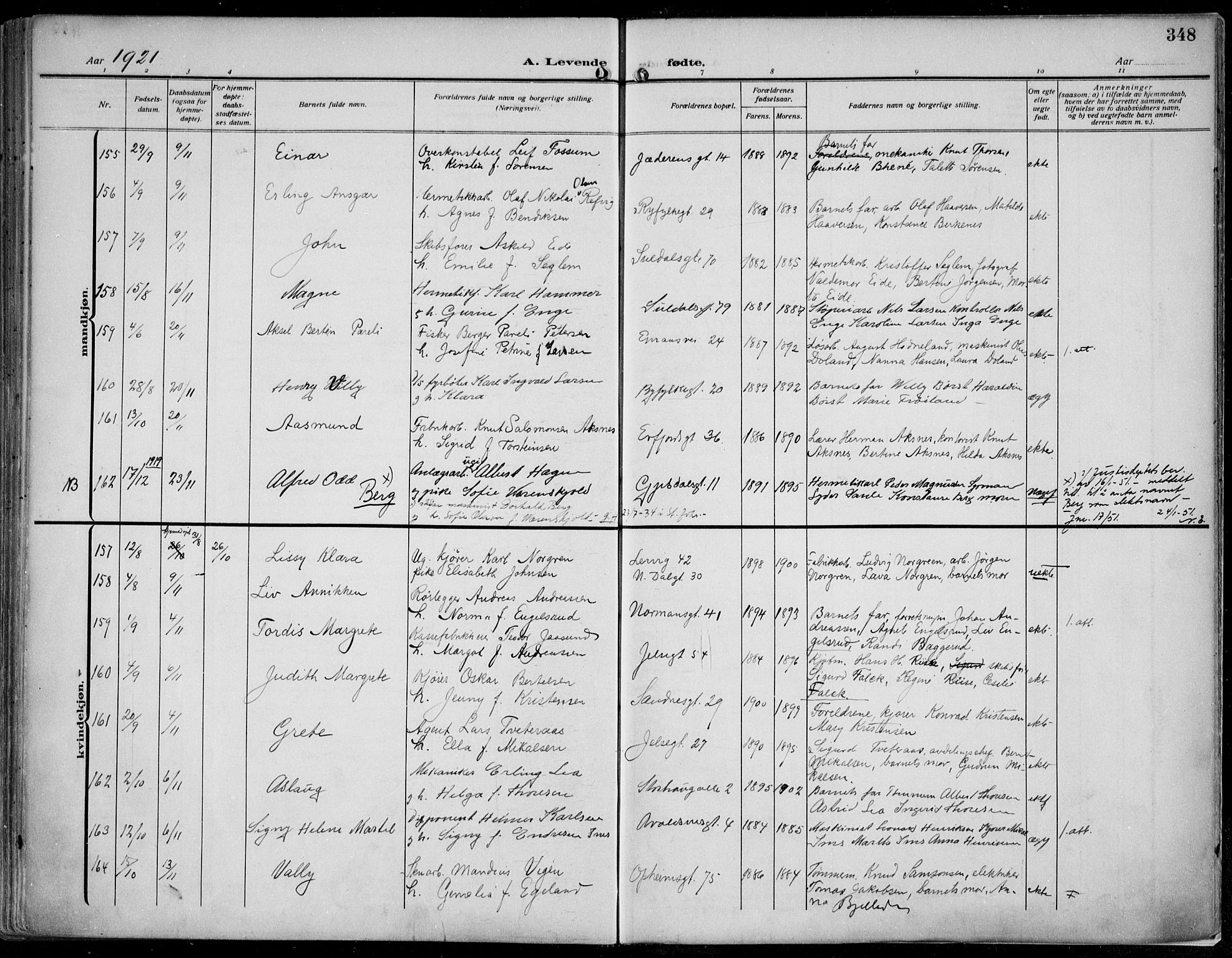 St. Johannes sokneprestkontor, AV/SAST-A-101814/002/B/L0002: Ministerialbok nr. A 9, 1911-1921, s. 348