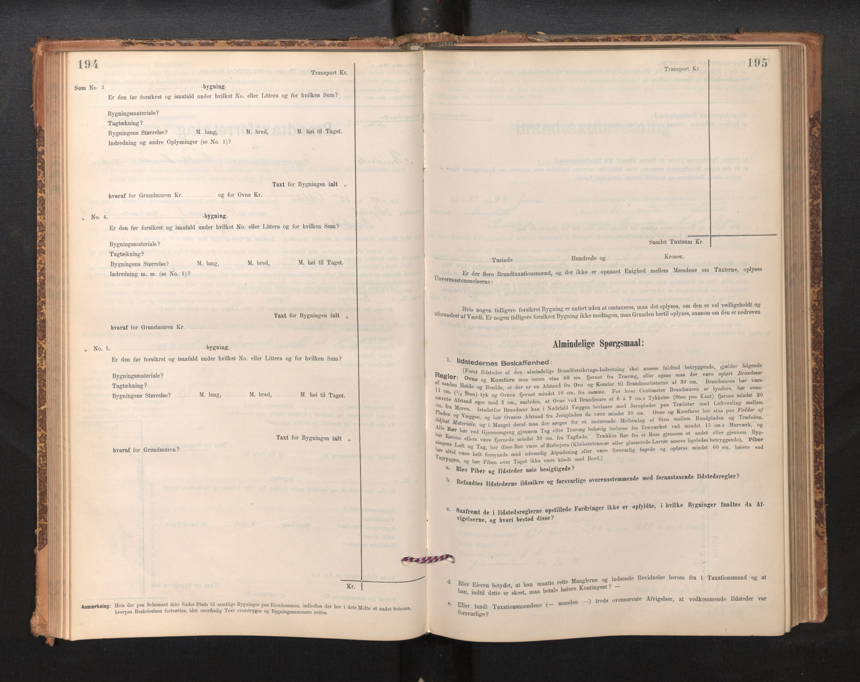 Lensmannen i Bruvik, SAB/A-31301/0012/L0006: Branntakstprotokoll, skjematakst, 1894-1906, s. 194-195
