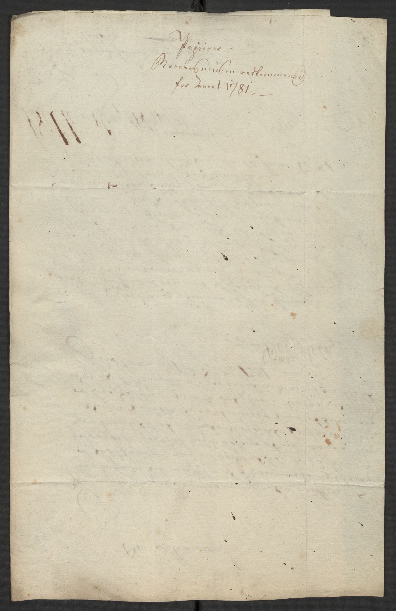 Oslo politidistrikt, AV/SAO-A-10085/D/Da/L0003: Innkomne brev, pro memoria m.v., 1781, s. 371