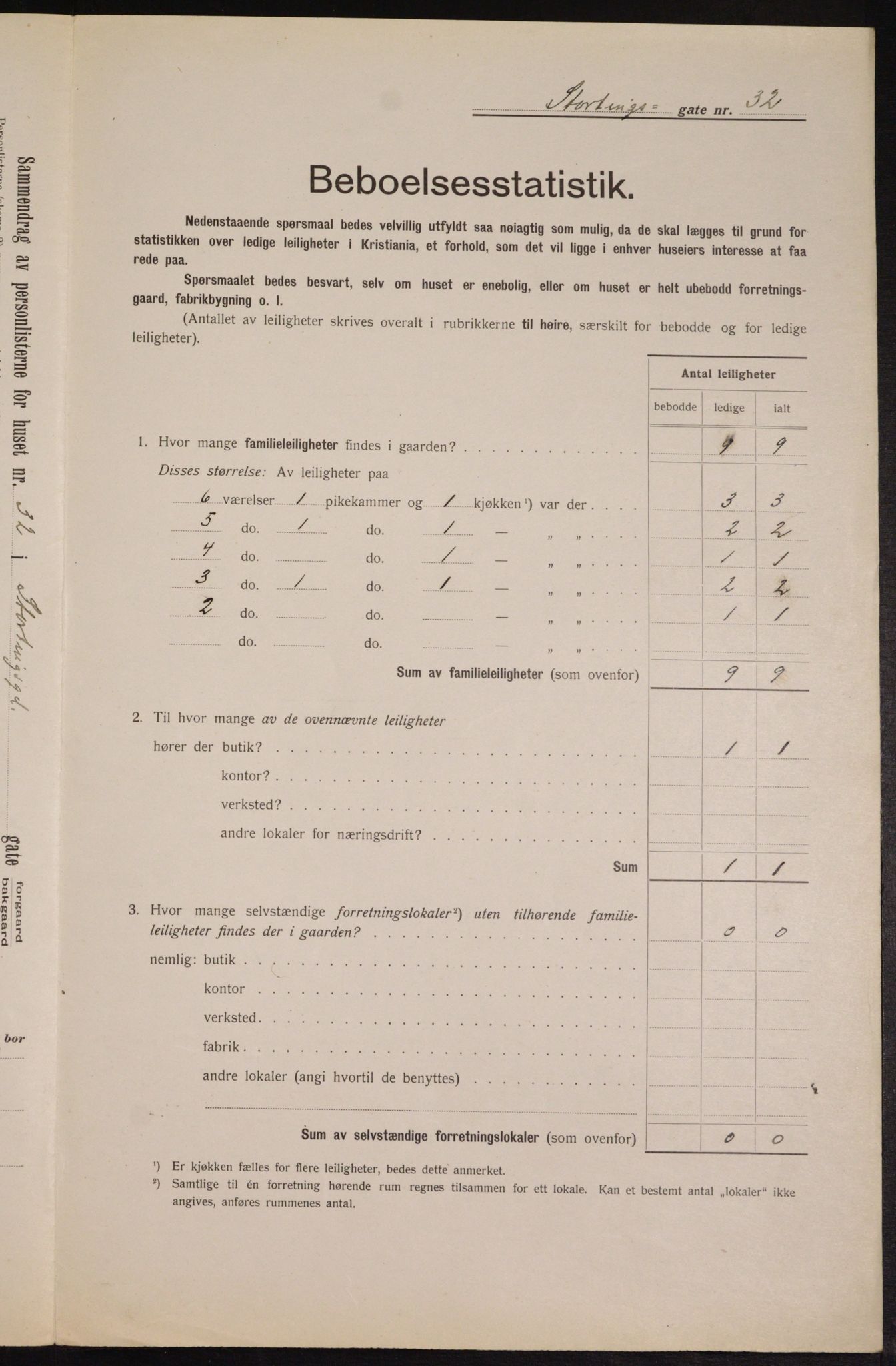 OBA, Kommunal folketelling 1.2.1913 for Kristiania, 1913, s. 103676