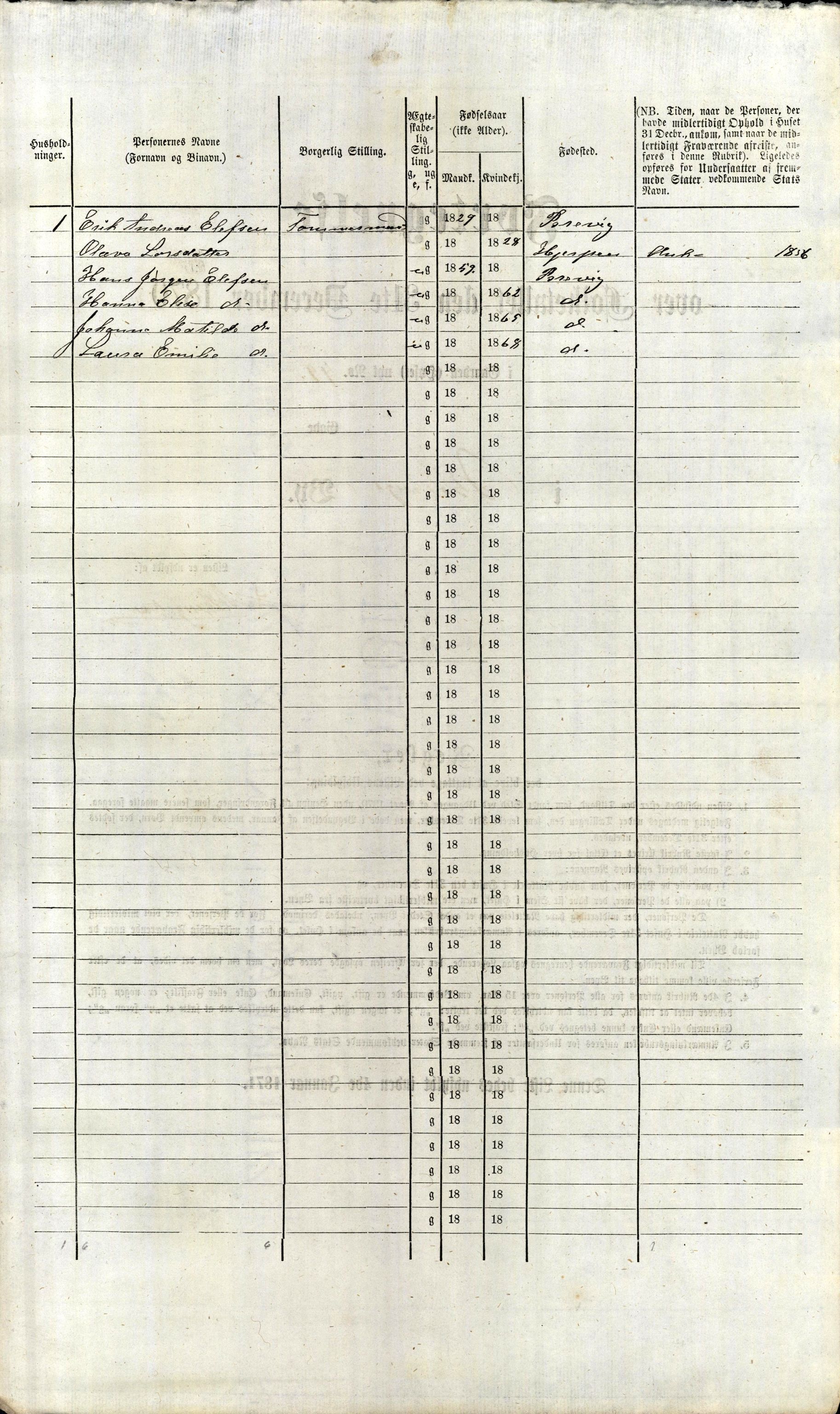 RA, Folketelling 1870 for 0804 Brevik kjøpstad, 1870, s. 101