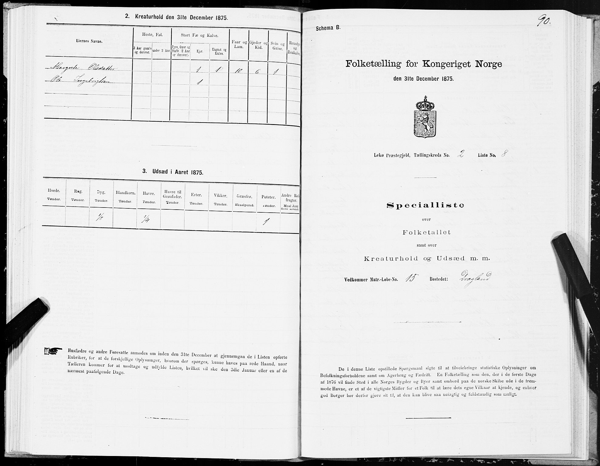 SAT, Folketelling 1875 for 1755P Leka prestegjeld, 1875, s. 1090