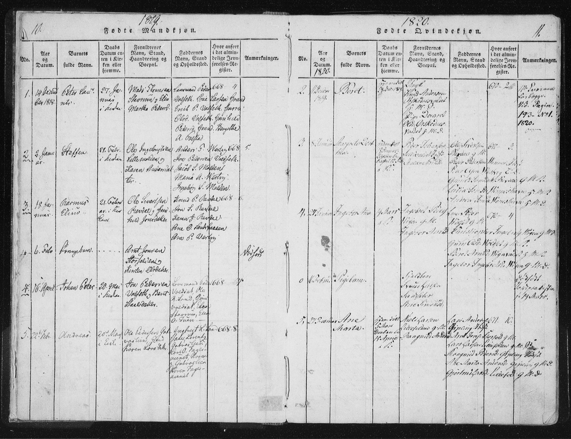 Ministerialprotokoller, klokkerbøker og fødselsregistre - Nord-Trøndelag, SAT/A-1458/744/L0417: Ministerialbok nr. 744A01, 1817-1842, s. 10-11