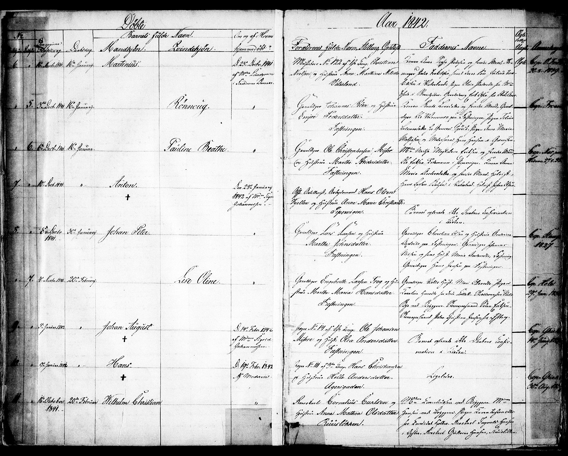 Garnisonsmenigheten Kirkebøker, AV/SAO-A-10846/F/Fa/L0008: Ministerialbok nr. 8, 1842-1859, s. 4