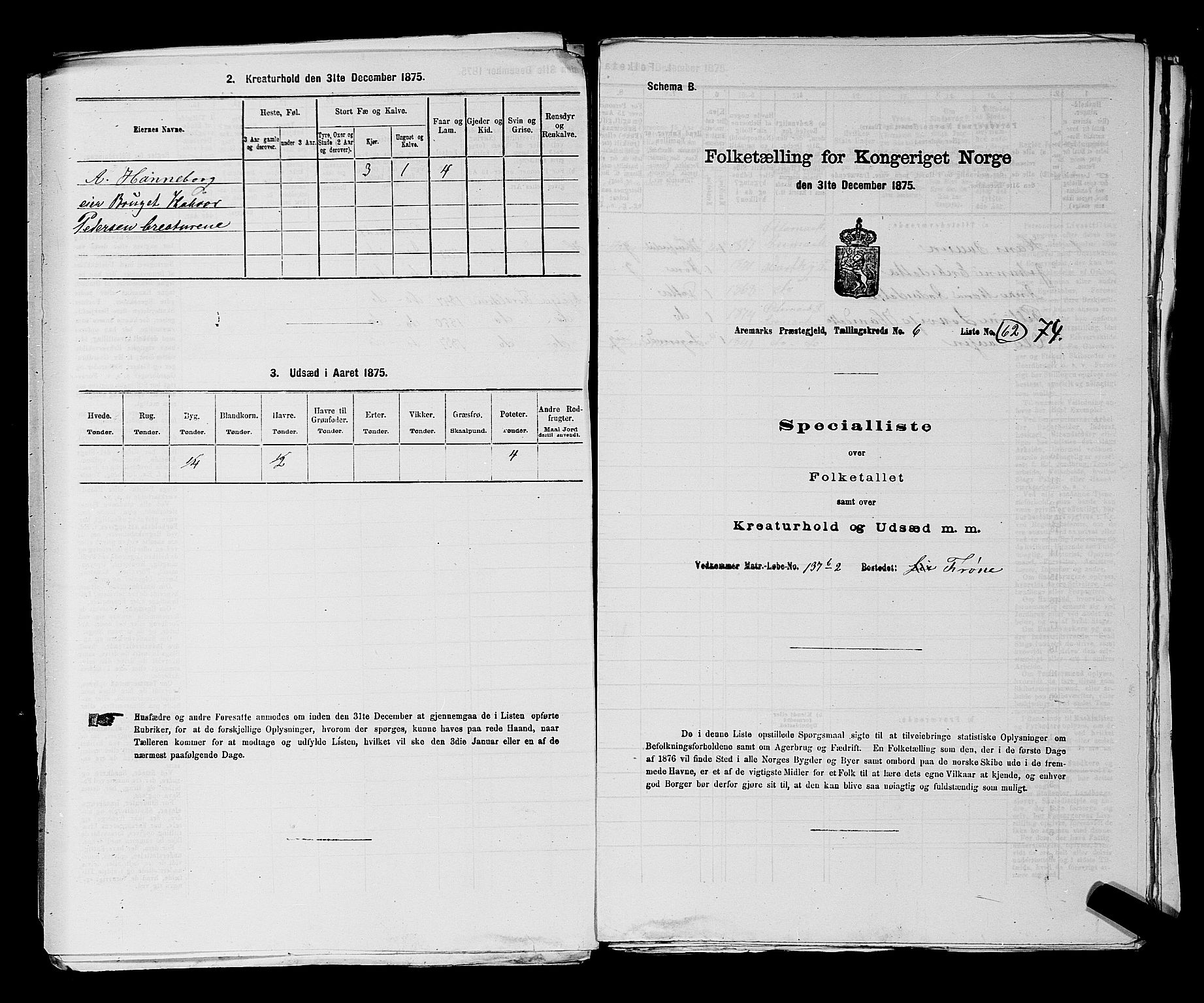 RA, Folketelling 1875 for 0118P Aremark prestegjeld, 1875, s. 954