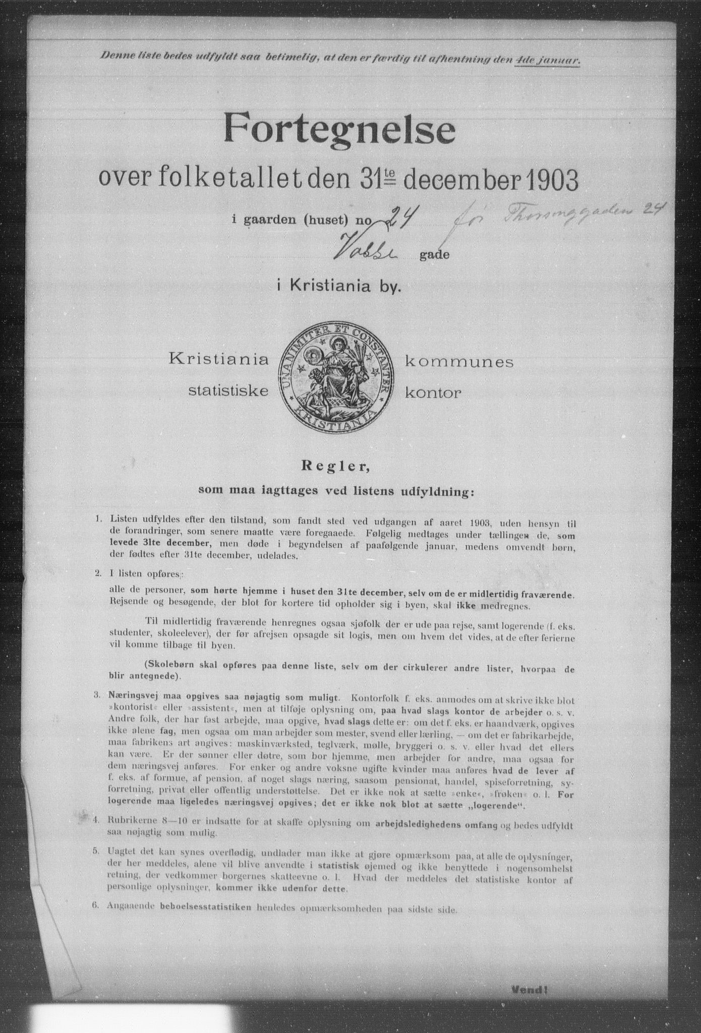 OBA, Kommunal folketelling 31.12.1903 for Kristiania kjøpstad, 1903, s. 24058