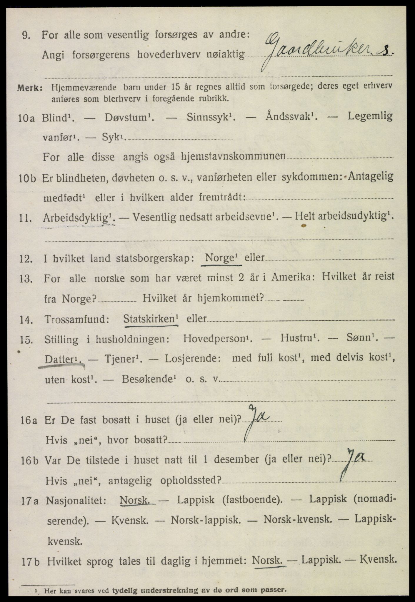 SAT, Folketelling 1920 for 1718 Leksvik herred, 1920, s. 3995