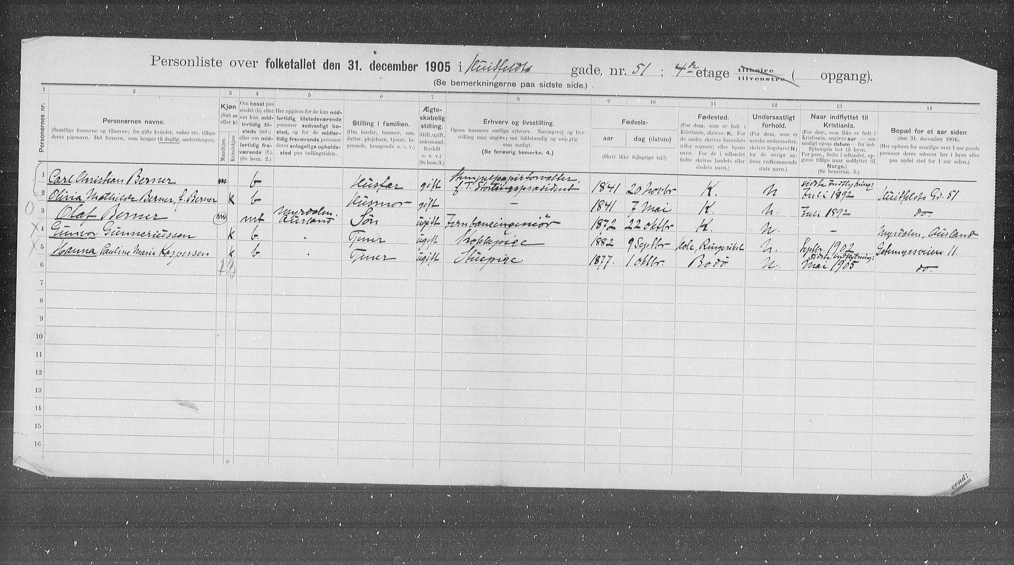 OBA, Kommunal folketelling 31.12.1905 for Kristiania kjøpstad, 1905, s. 21918