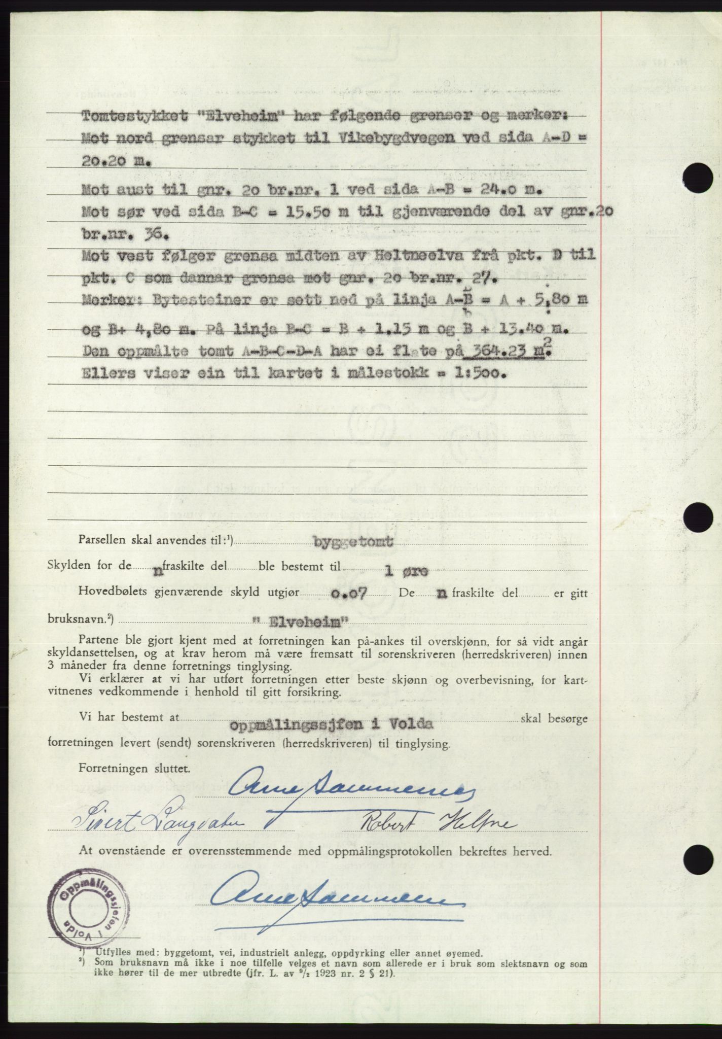 Søre Sunnmøre sorenskriveri, AV/SAT-A-4122/1/2/2C/L0092: Pantebok nr. 18A, 1952-1952, Dagboknr: 1511/1952