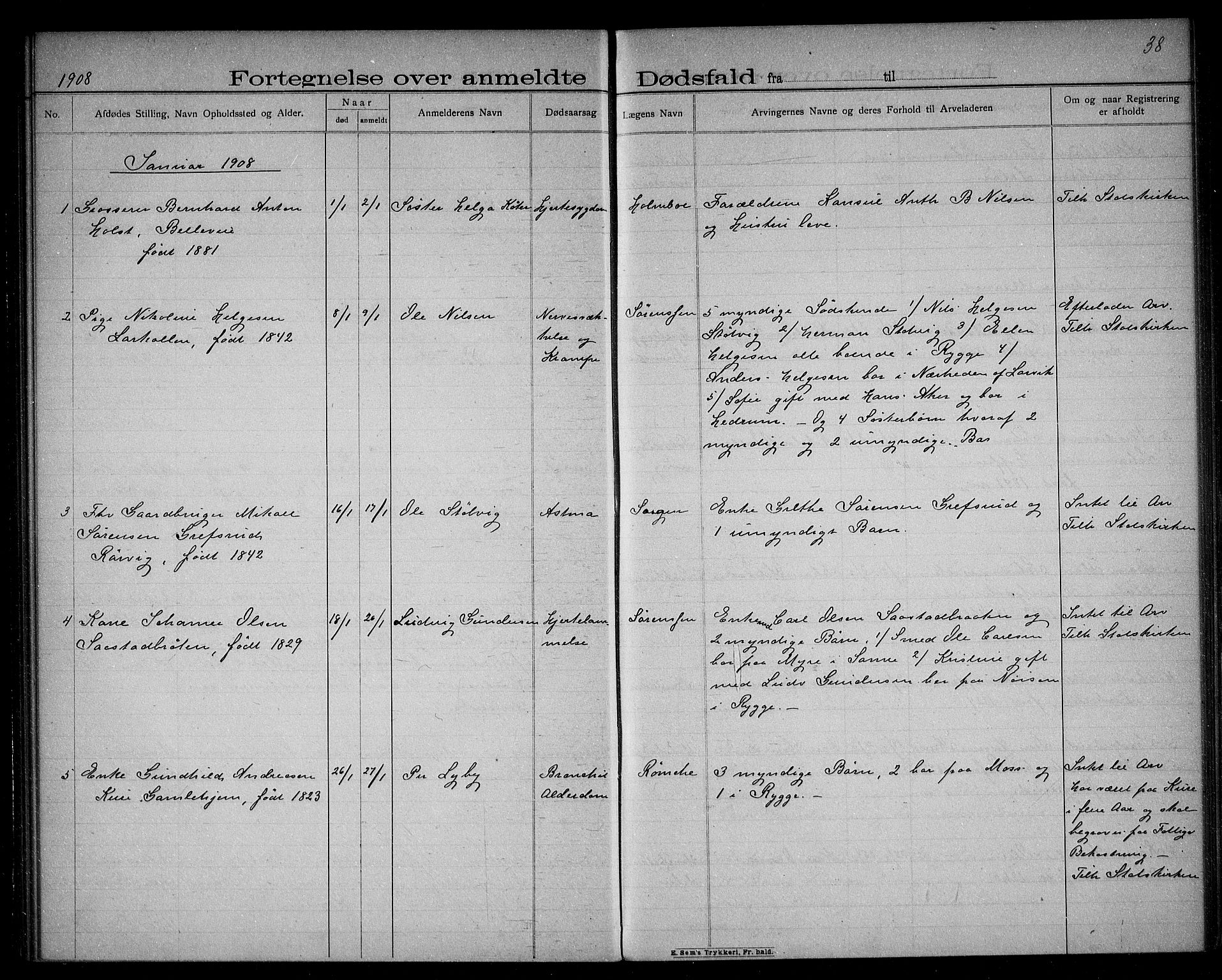 Rygge lensmannskontor, AV/SAO-A-10005/H/Ha/Haa/L0004: Dødsfallsprotokoll, 1903-1912, s. 38