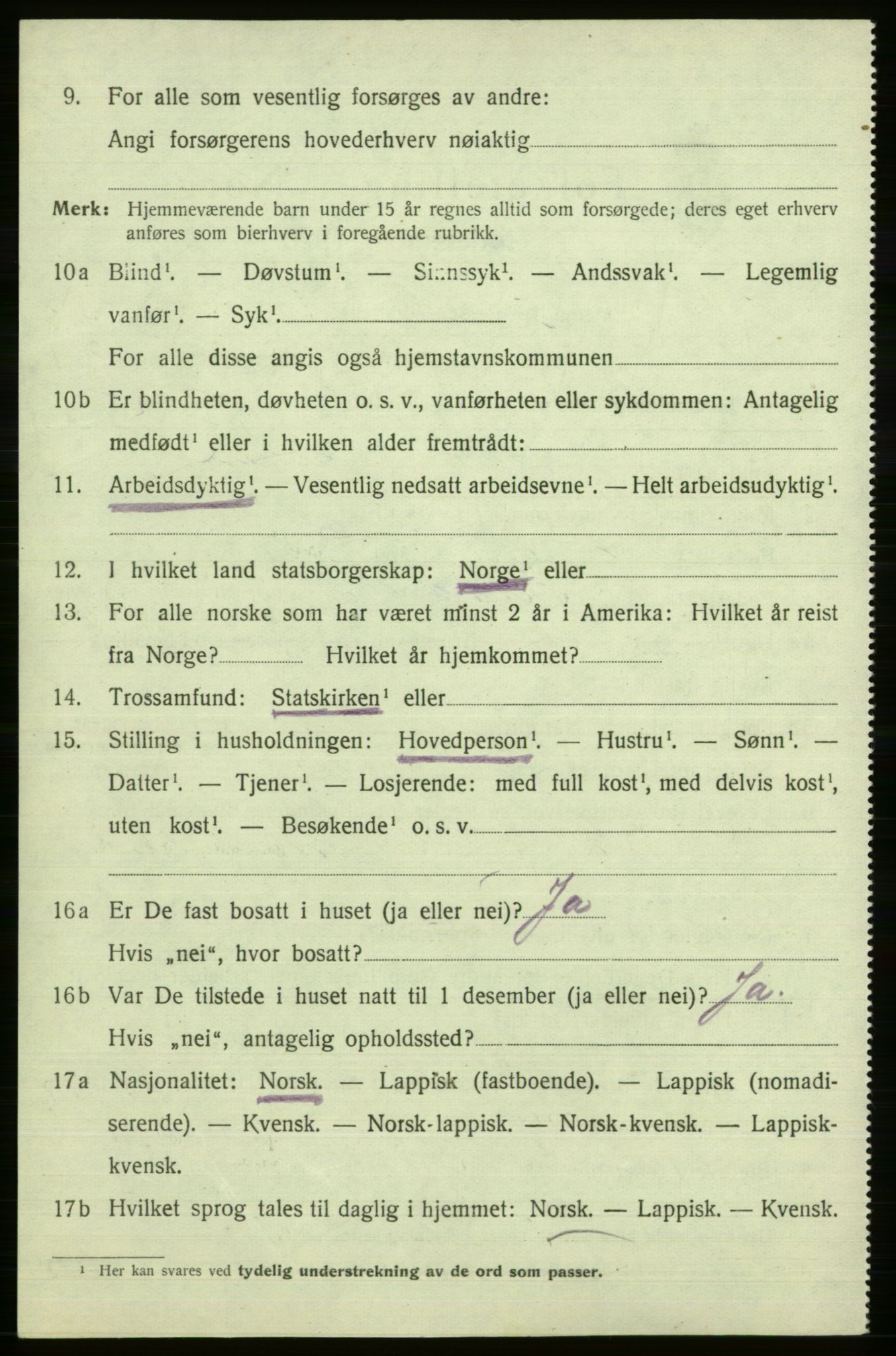 SATØ, Folketelling 1920 for 2018 Måsøy herred, 1920, s. 2915