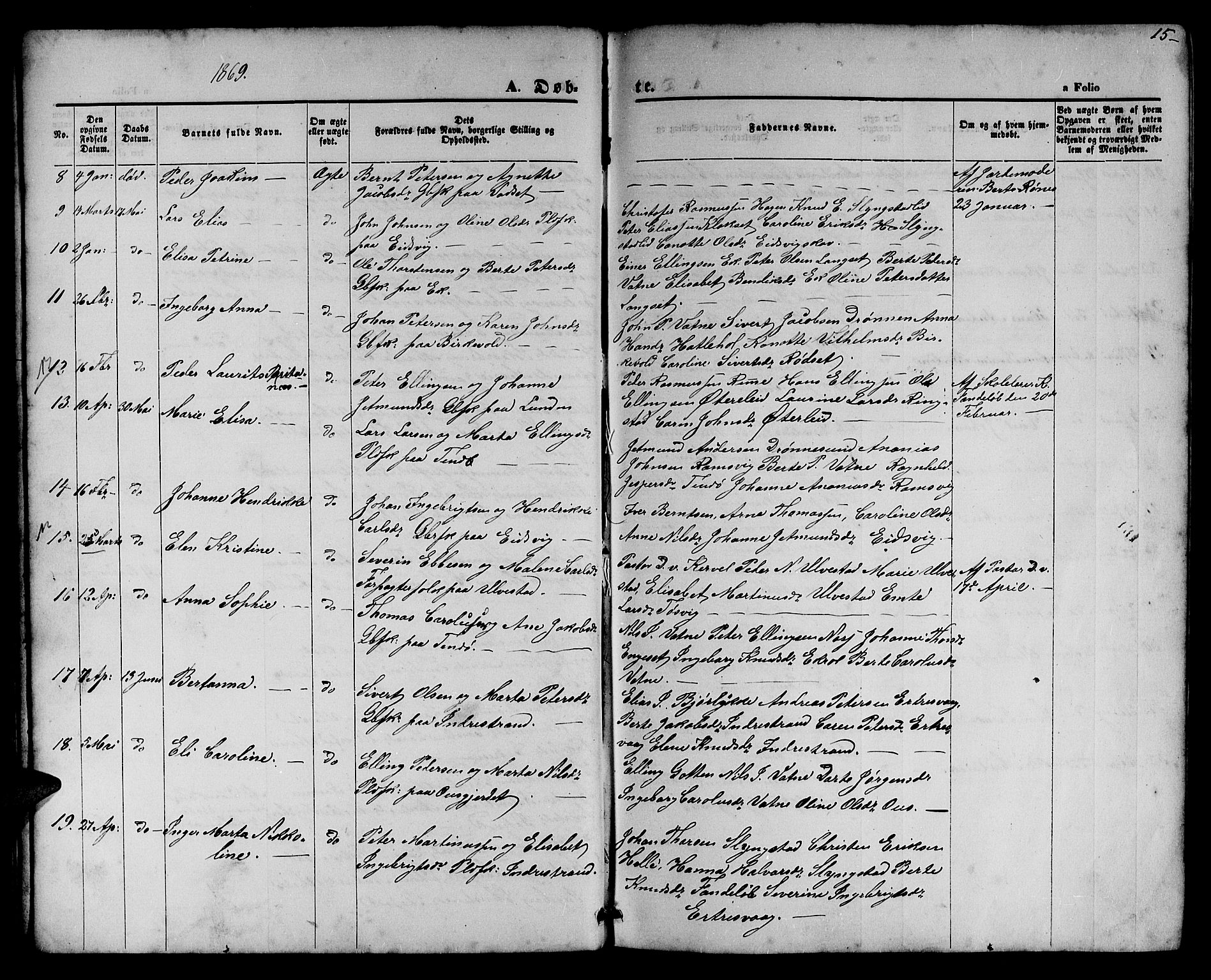 Ministerialprotokoller, klokkerbøker og fødselsregistre - Møre og Romsdal, AV/SAT-A-1454/525/L0375: Klokkerbok nr. 525C01, 1865-1879, s. 15