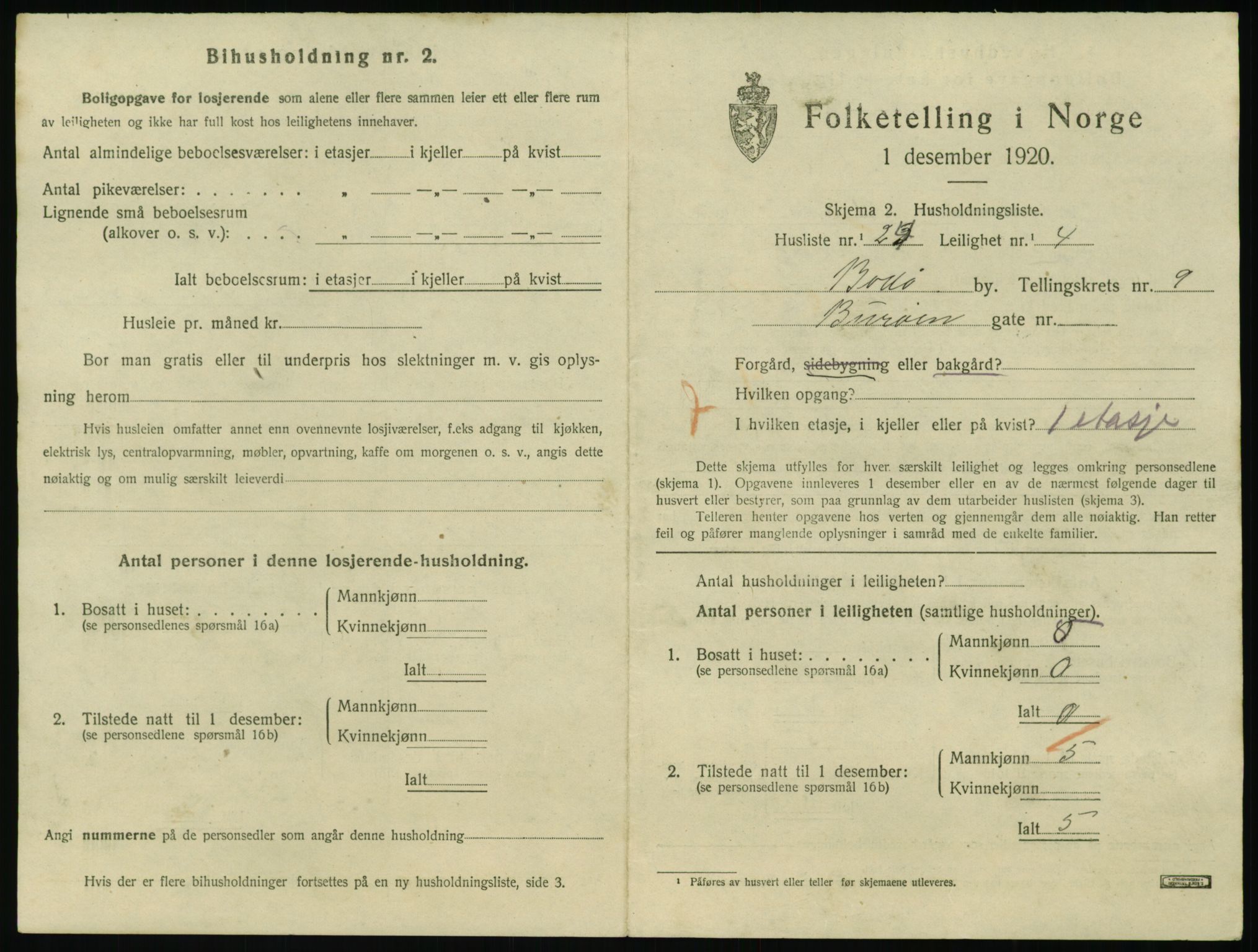 SAT, Folketelling 1920 for 1804 Bodø kjøpstad, 1920, s. 3277