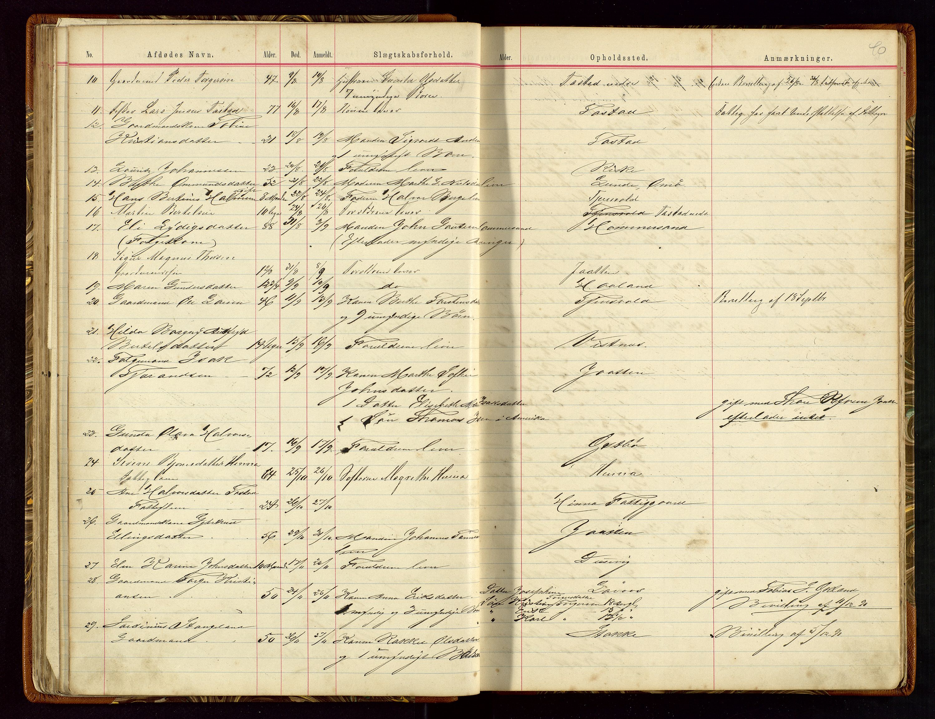 Hetland lensmannskontor, AV/SAST-A-100101/Gga/L0001: Dødsfallprotokoll, 1883-1910, s. 40