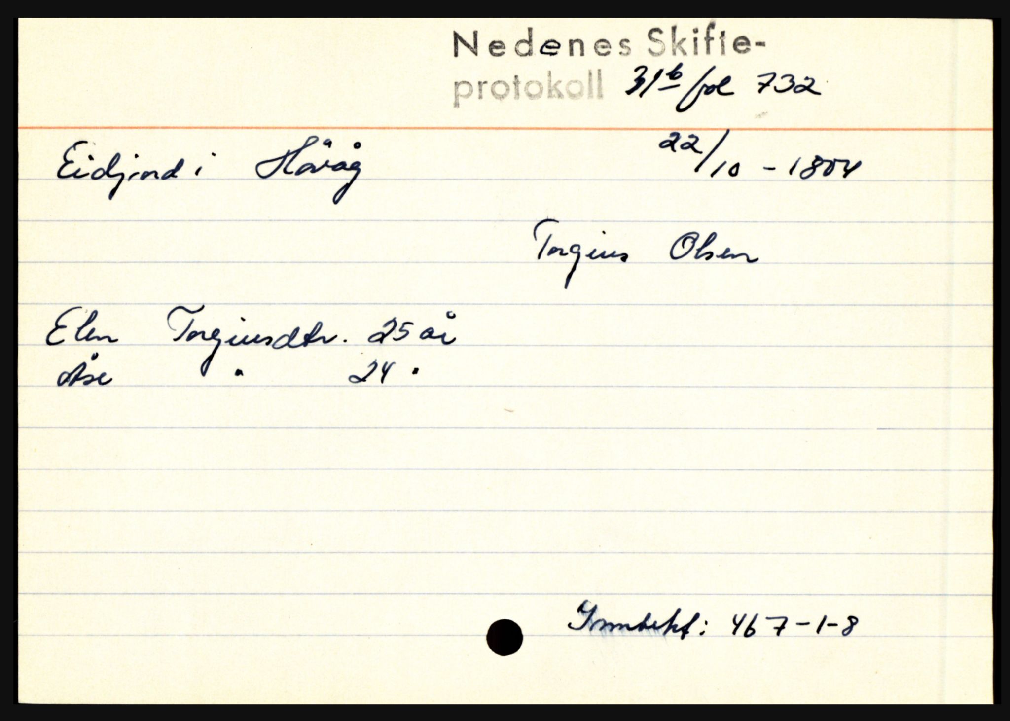 Nedenes sorenskriveri før 1824, AV/SAK-1221-0007/H, s. 5769