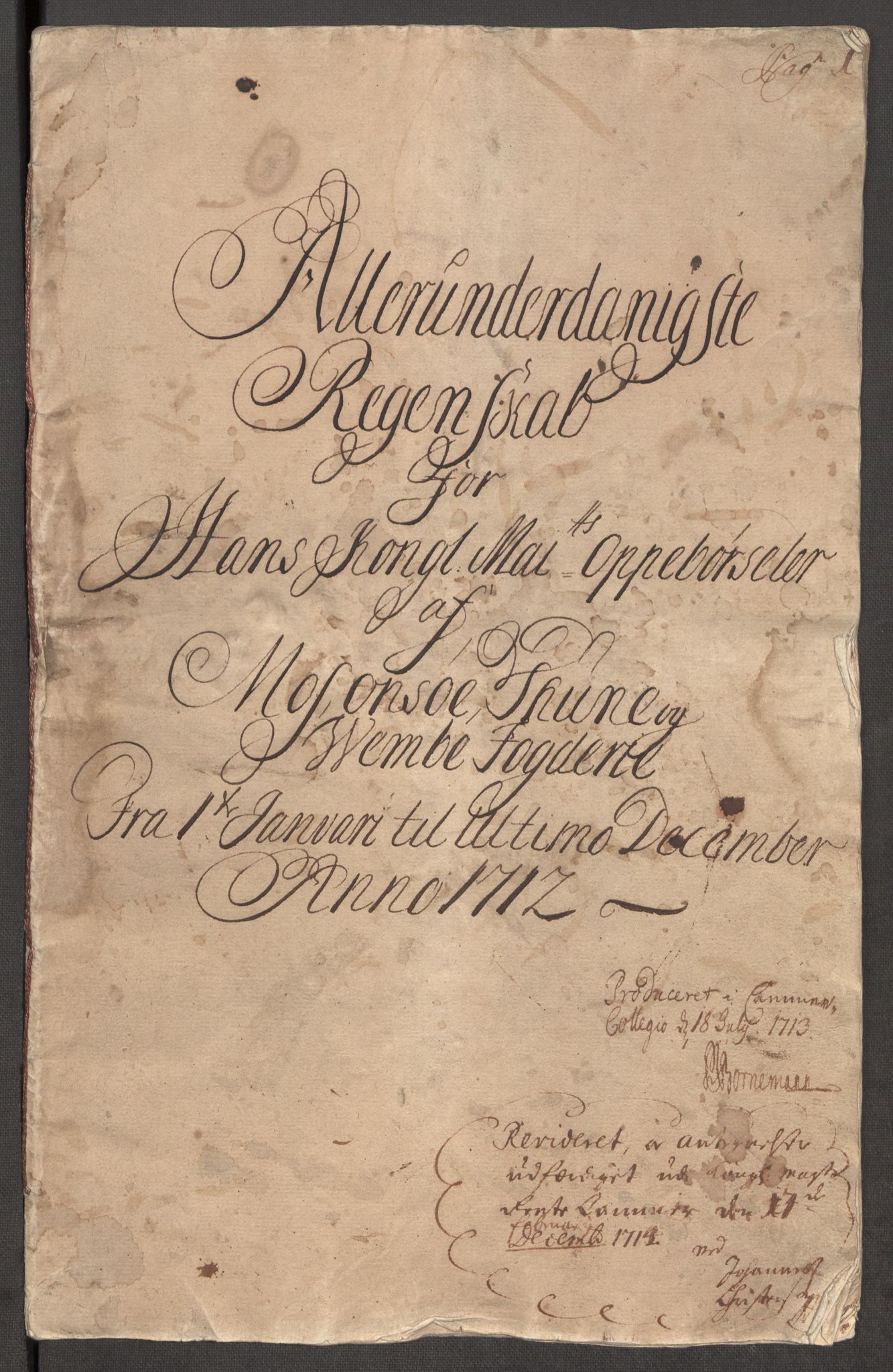 Rentekammeret inntil 1814, Reviderte regnskaper, Fogderegnskap, AV/RA-EA-4092/R04/L0137: Fogderegnskap Moss, Onsøy, Tune, Veme og Åbygge, 1712, s. 3