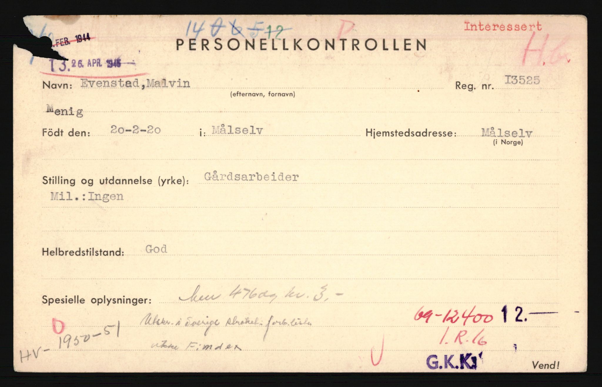 Forsvaret, Troms infanteriregiment nr. 16, AV/RA-RAFA-3146/P/Pa/L0024/0002: Rulleblad / Rulleblad for regimentets menige mannskaper, årsklasse 1941, 1941, s. 56