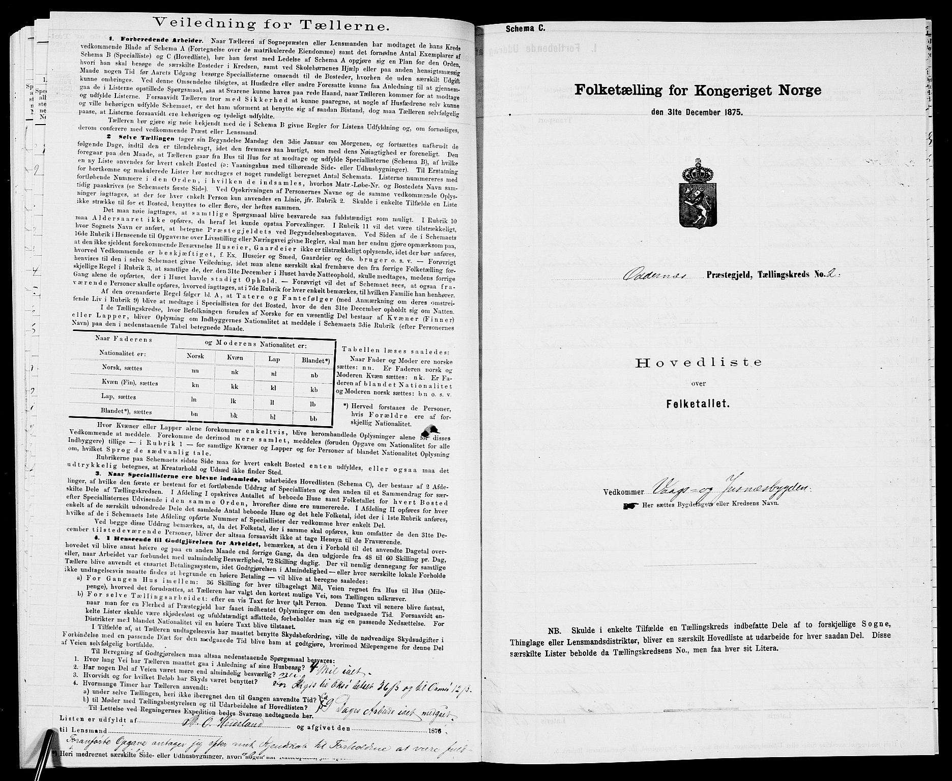 SAK, Folketelling 1875 for 1012P Oddernes prestegjeld, 1875, s. 35