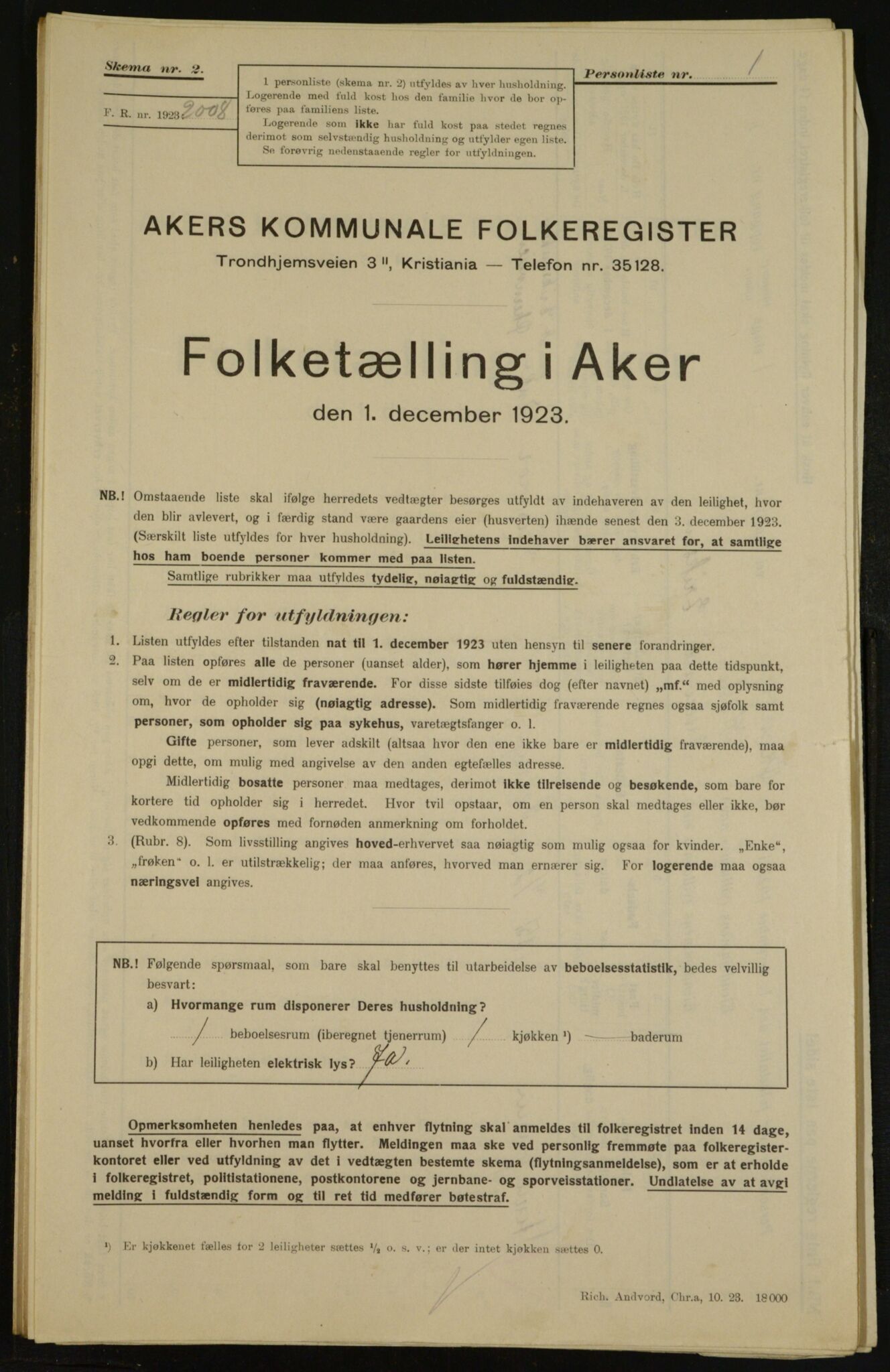 , Kommunal folketelling 1.12.1923 for Aker, 1923, s. 35199