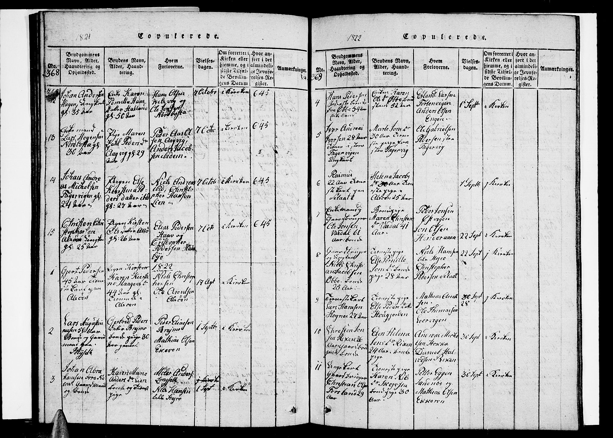 Ministerialprotokoller, klokkerbøker og fødselsregistre - Nordland, AV/SAT-A-1459/838/L0554: Klokkerbok nr. 838C01, 1820-1828, s. 368-369