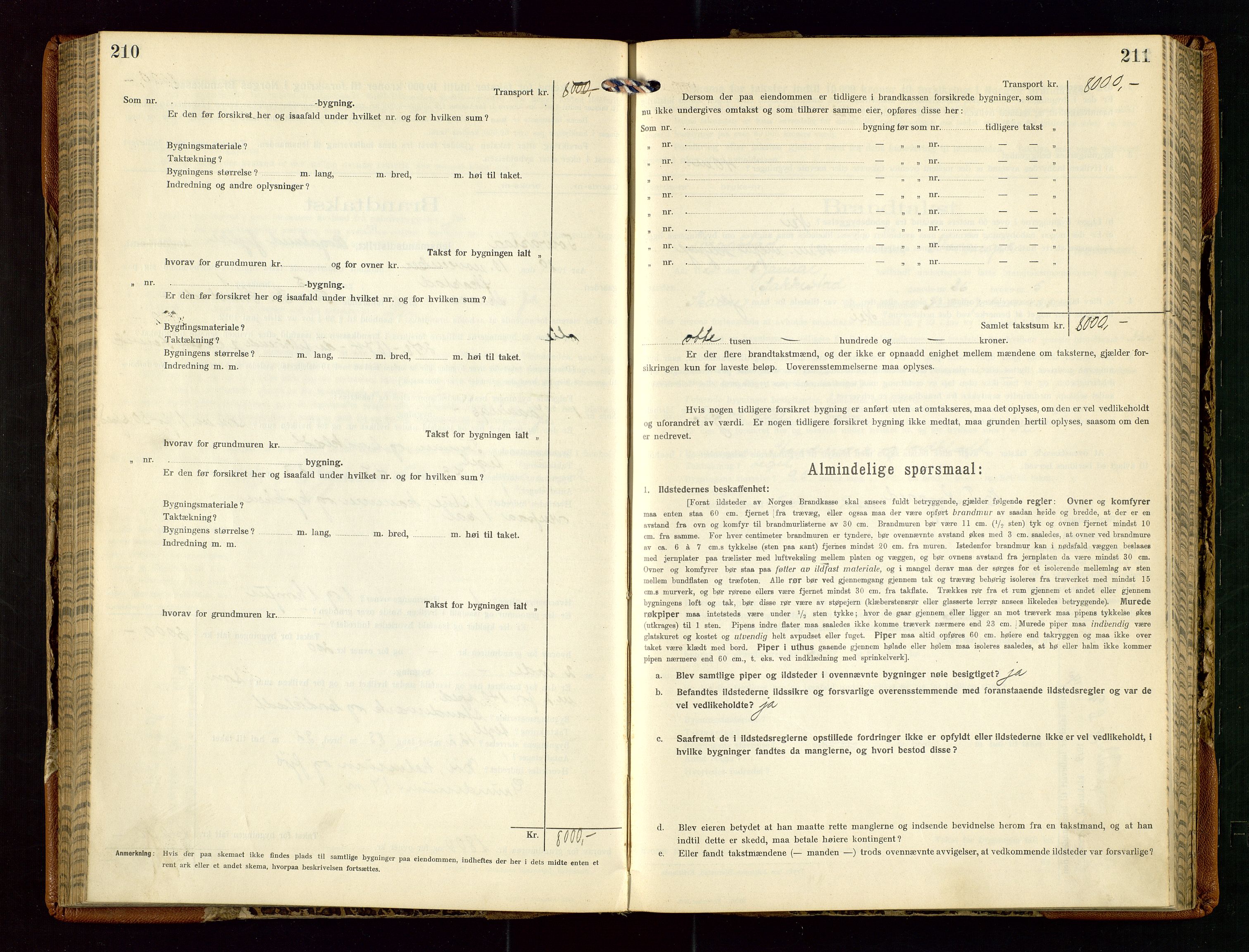 Torvestad lensmannskontor, AV/SAST-A-100307/1/Gob/L0005: "Brandtaxationsprotokol for Torvestad Lensmannsdistrikt", 1915-1928, s. 210-211