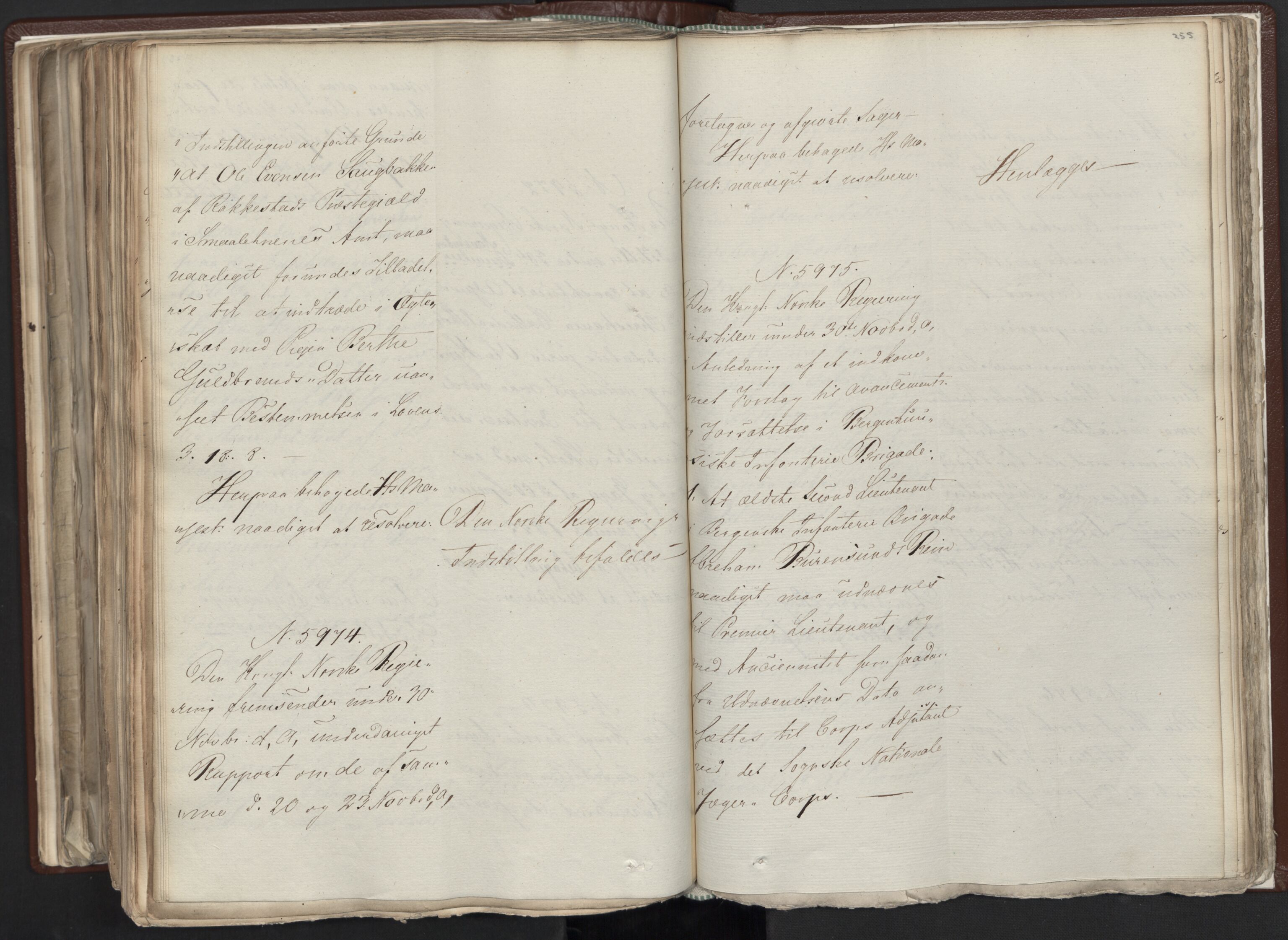 Statsrådssekretariatet, AV/RA-S-1001/A/Ab/L0012: Kgl. res. nr. 5679-6008 II, 1821, s. 254b-255a