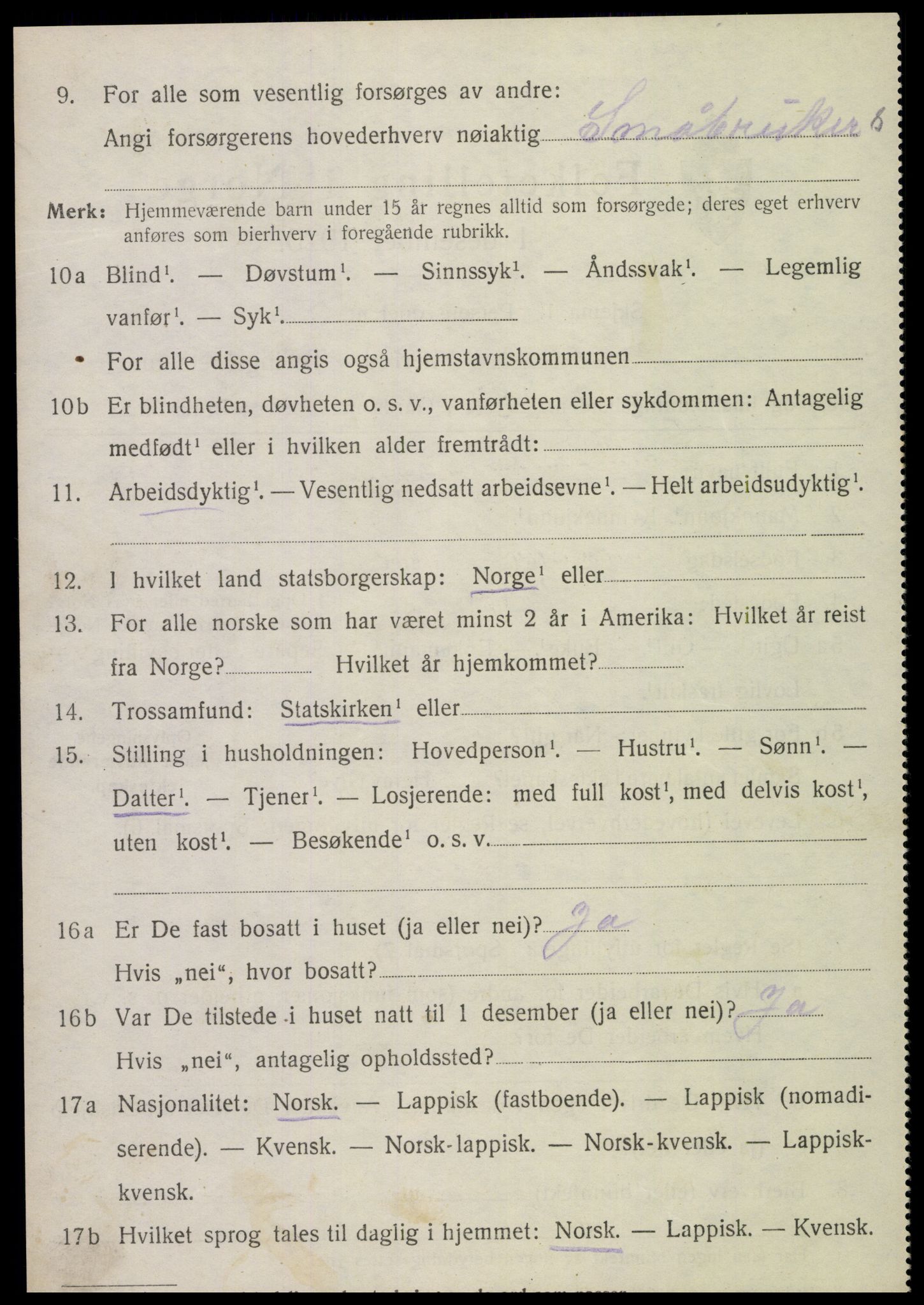 SAT, Folketelling 1920 for 1731 Sparbu herred, 1920, s. 3206
