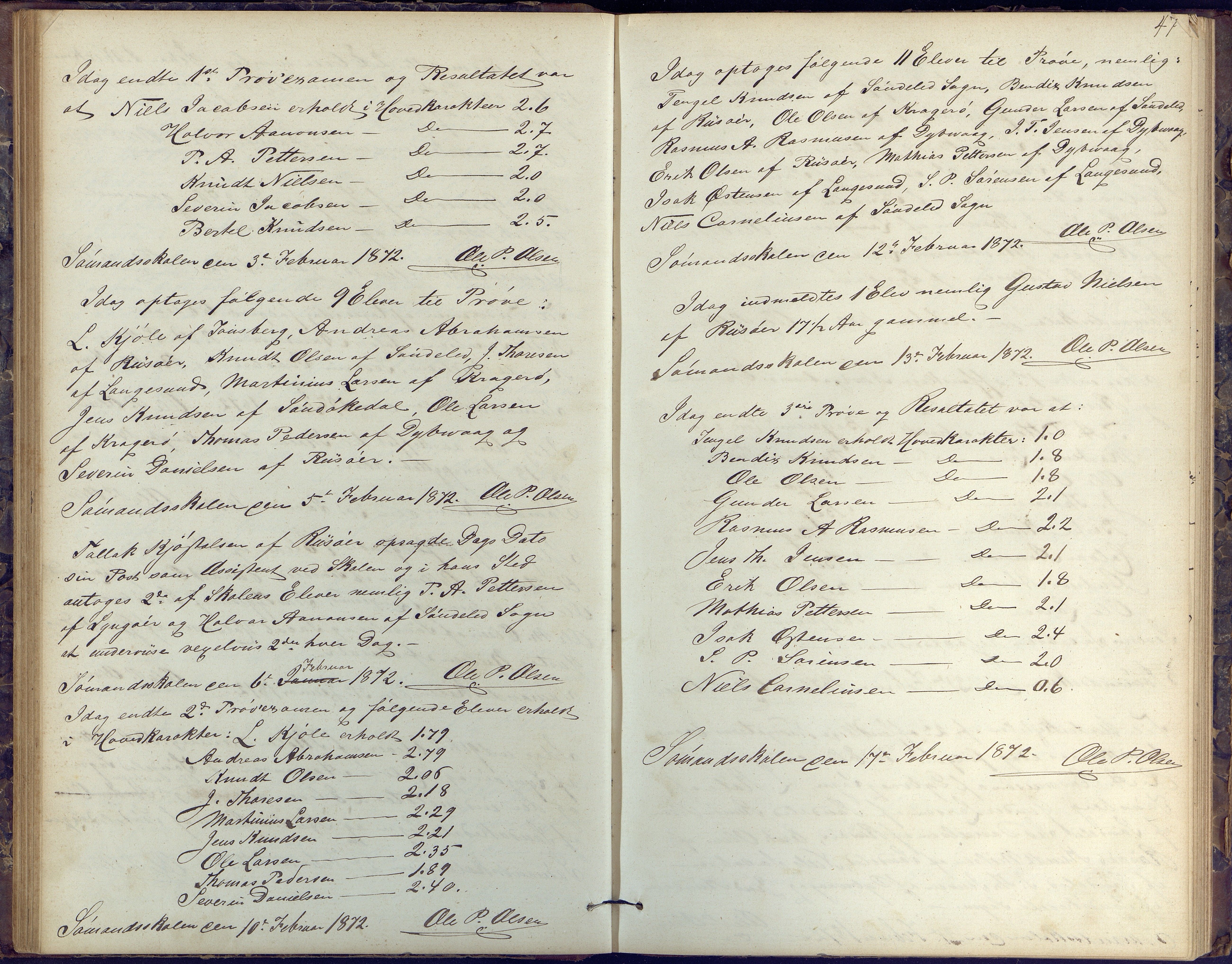 Risør kommune, AAKS/KA0901-PK/1/05/05k/L0001: Journal, 1864-1881, s. 47