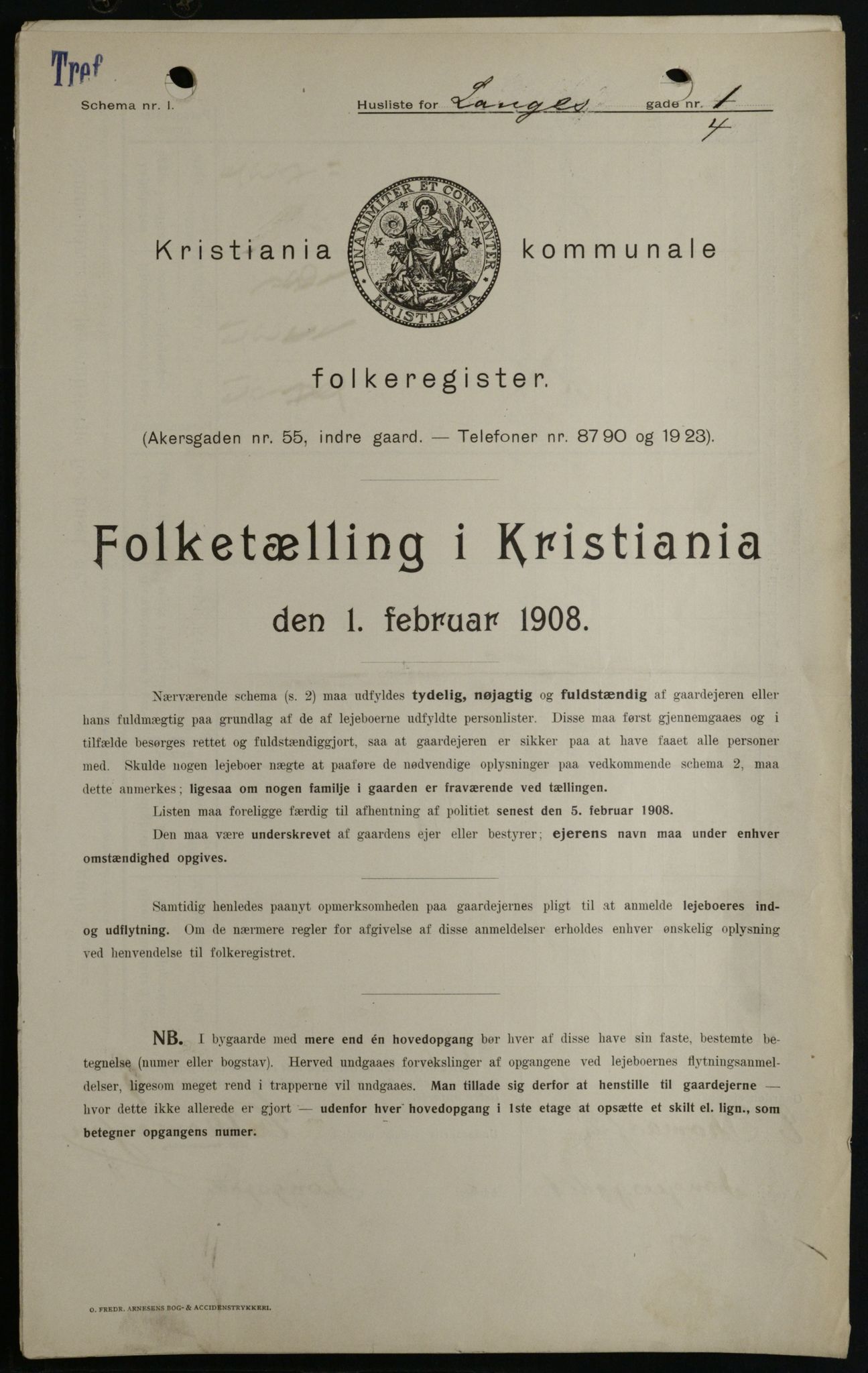 OBA, Kommunal folketelling 1.2.1908 for Kristiania kjøpstad, 1908, s. 50510