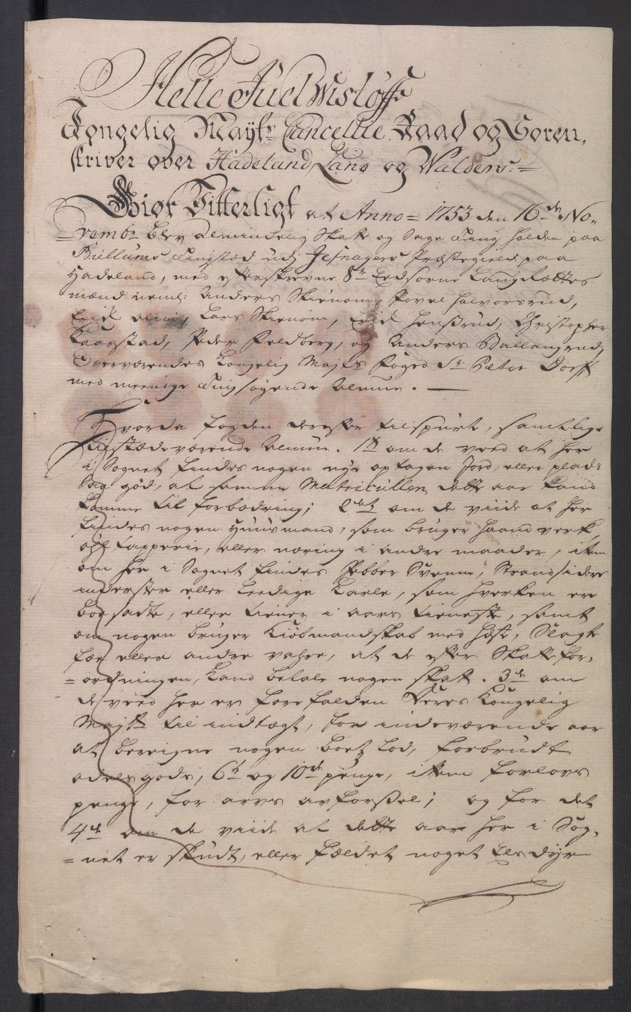 Rentekammeret inntil 1814, Reviderte regnskaper, Fogderegnskap, RA/EA-4092/R18/L1349: Fogderegnskap Hadeland, Toten og Valdres, 1752-1753, s. 414