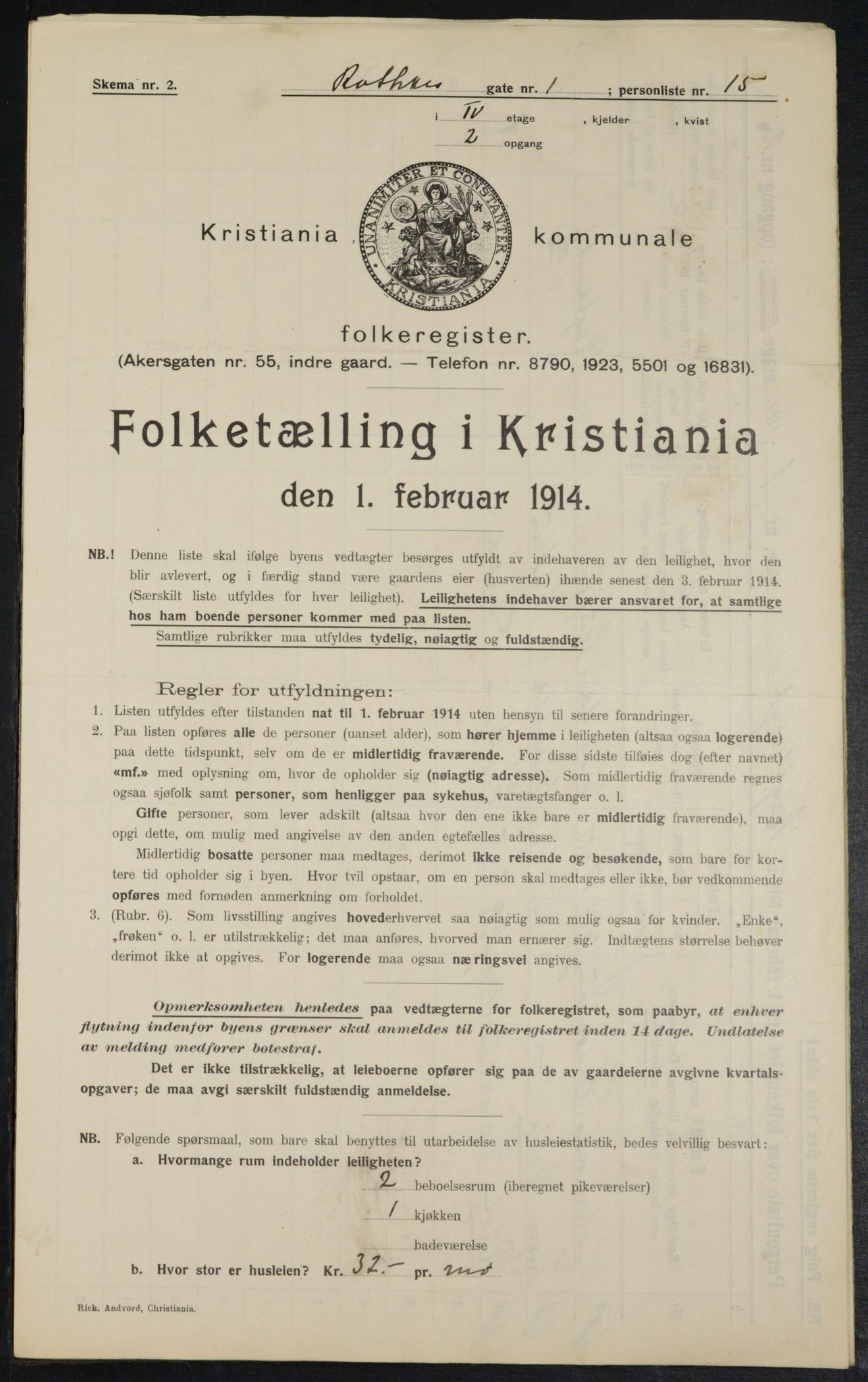 OBA, Kommunal folketelling 1.2.1914 for Kristiania, 1914, s. 81861