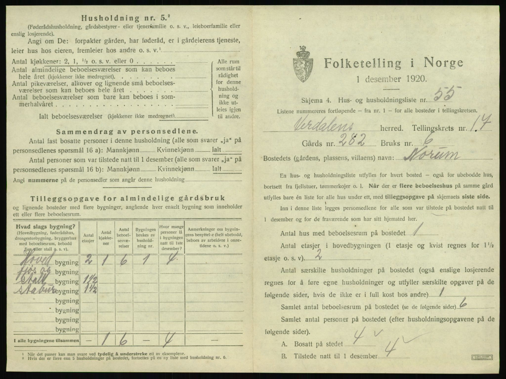 SAT, Folketelling 1920 for 1721 Verdal herred, 1920, s. 2335