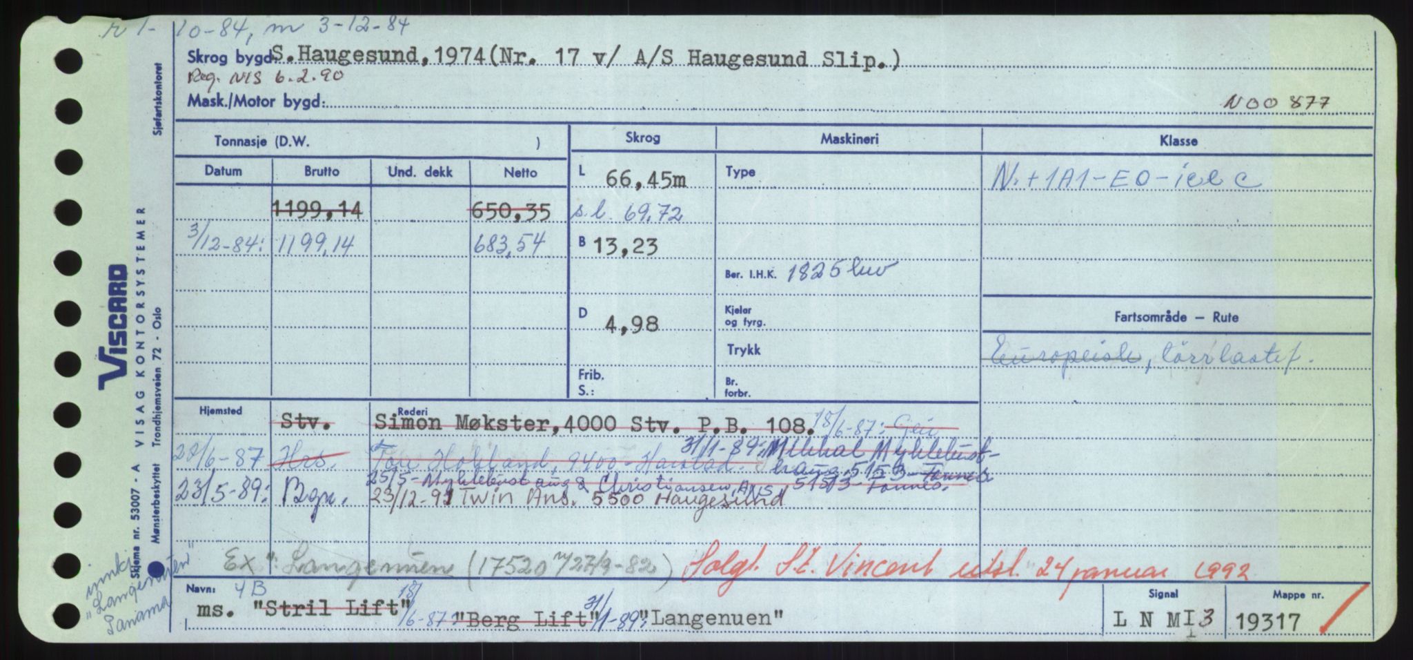 Sjøfartsdirektoratet med forløpere, Skipsmålingen, RA/S-1627/H/Hd/L0022: Fartøy, L-Lia, s. 163