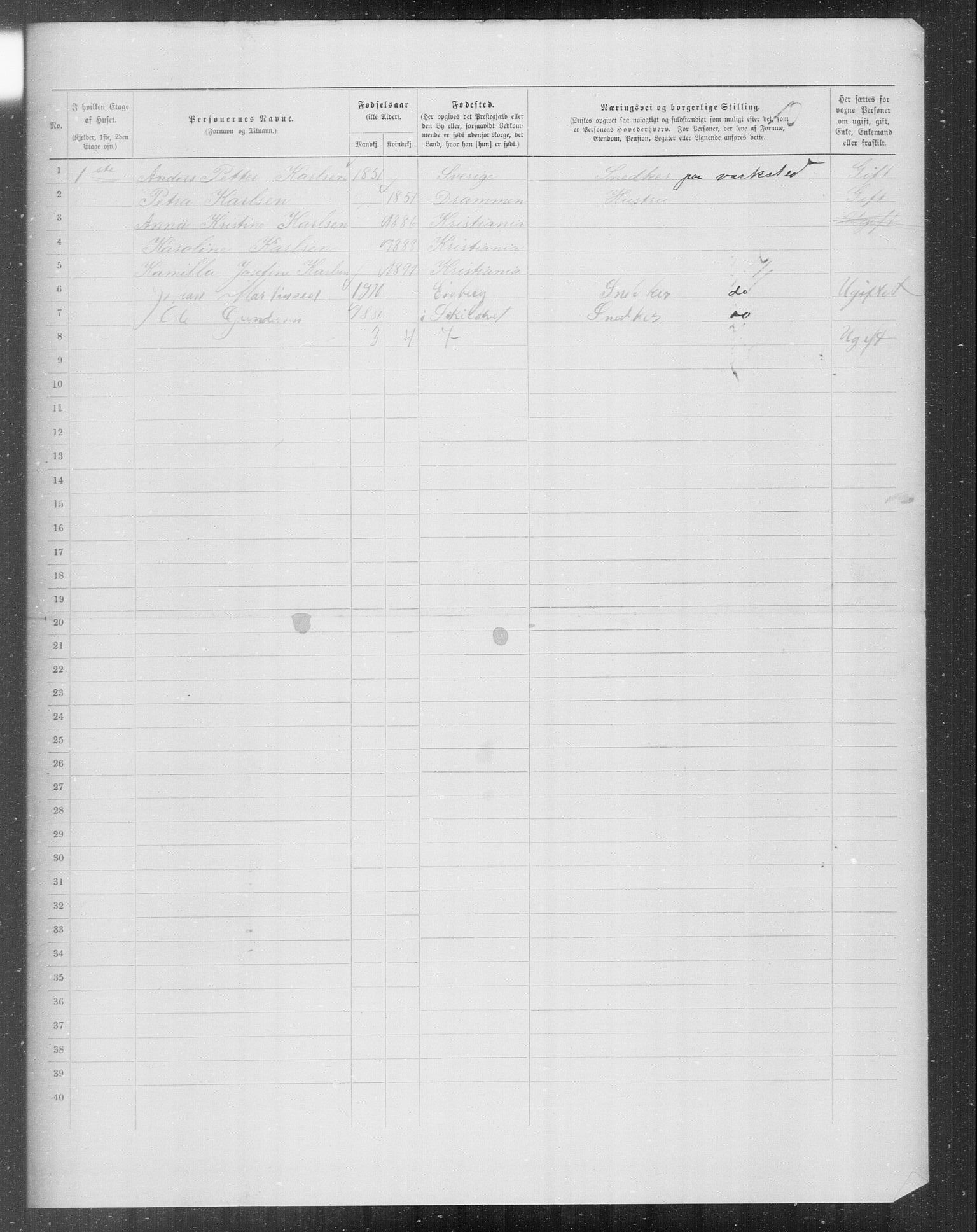 OBA, Kommunal folketelling 31.12.1899 for Kristiania kjøpstad, 1899, s. 7674
