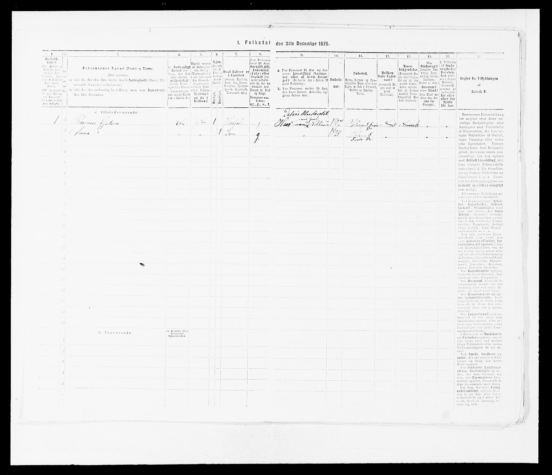 SAB, Folketelling 1875 for 1437L Kinn prestegjeld, Kinn sokn og Svanøy sokn, 1875, s. 1412