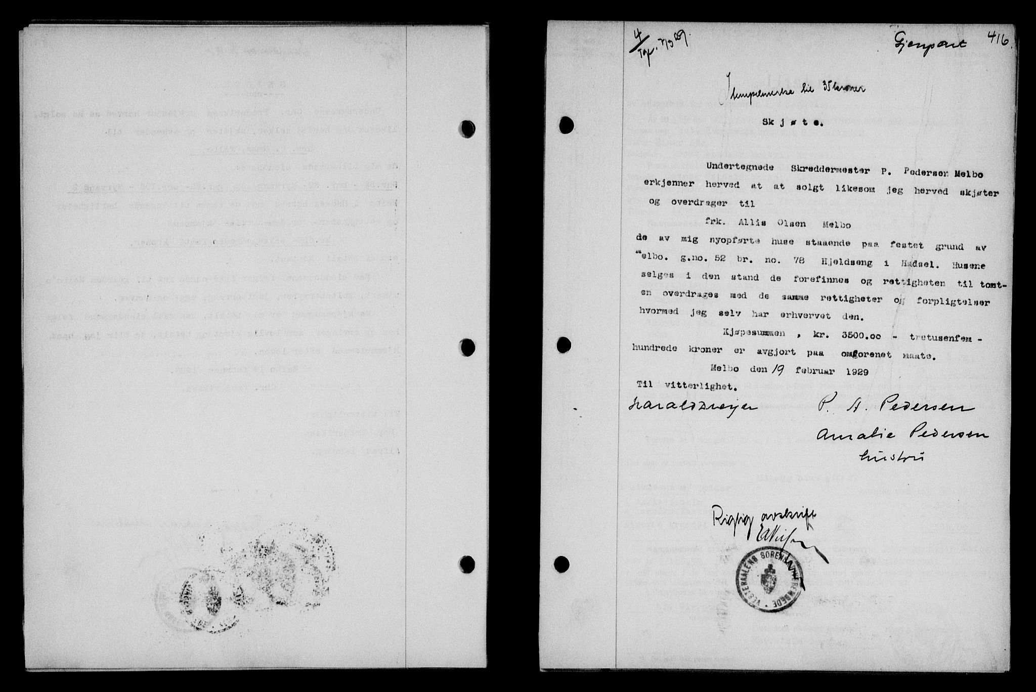 Vesterålen sorenskriveri, SAT/A-4180/1/2/2Ca/L0047: Pantebok nr. 40, 1928-1929, Tingl.dato: 07.03.1929