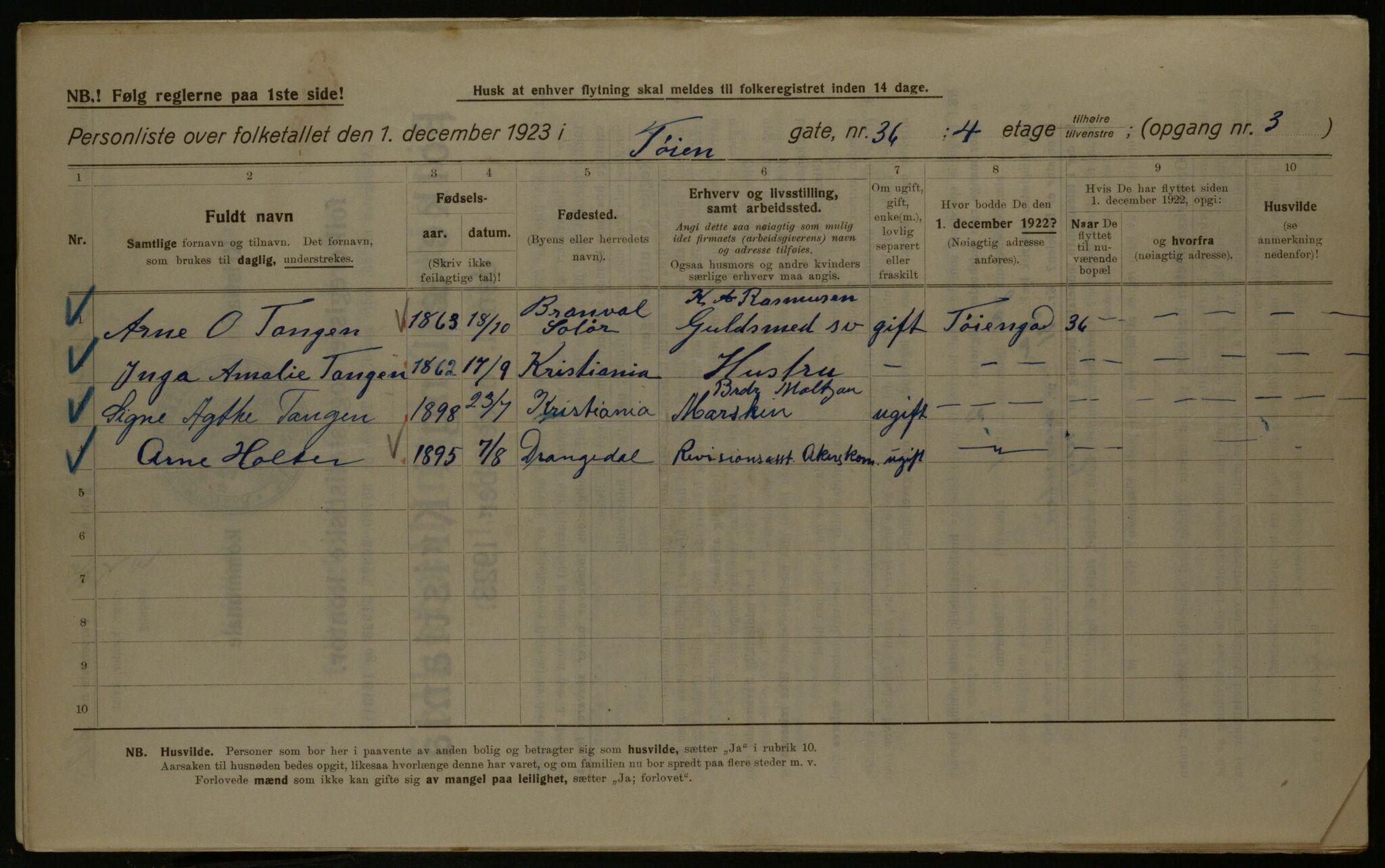 OBA, Kommunal folketelling 1.12.1923 for Kristiania, 1923, s. 130280