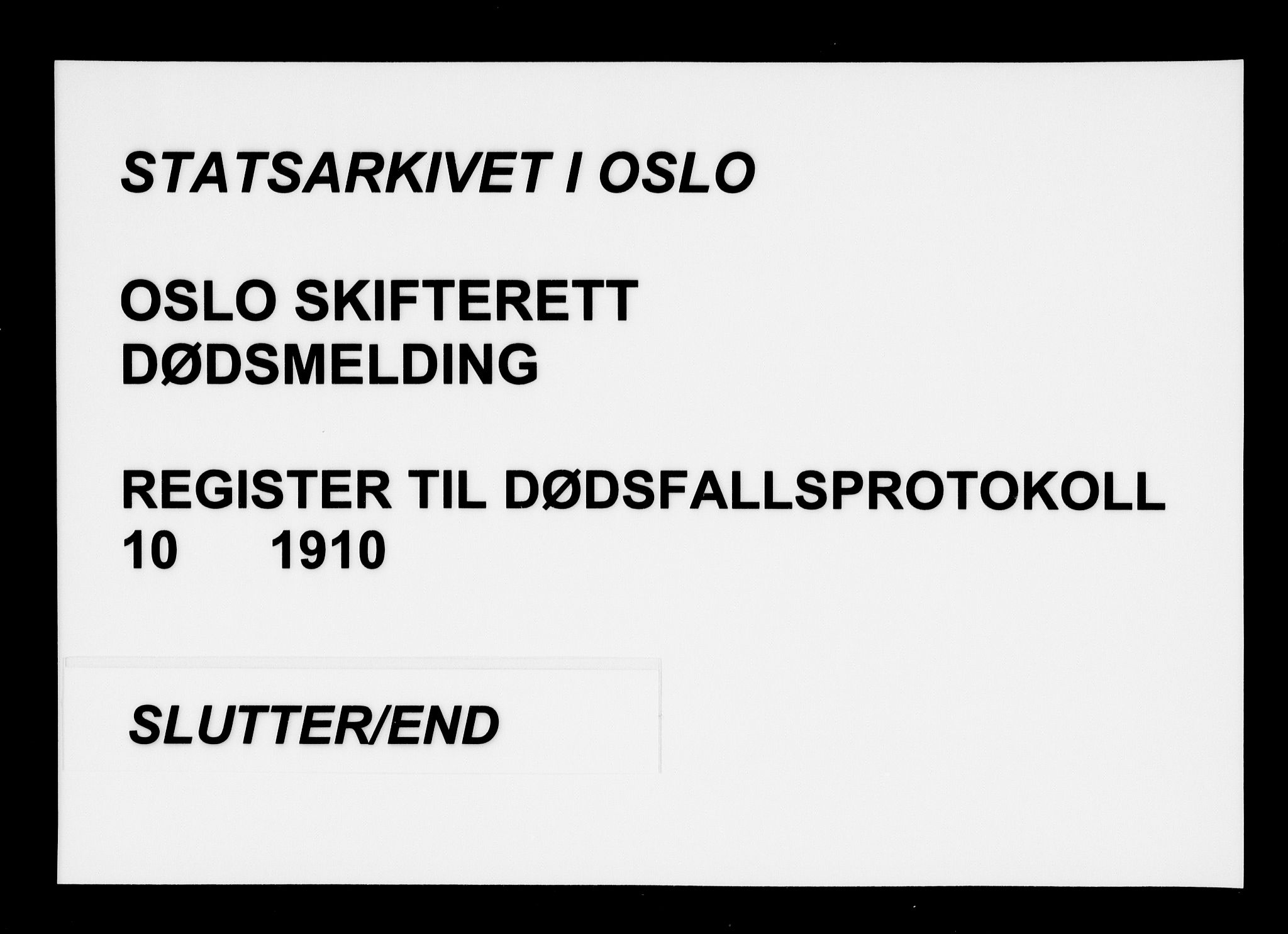 Oslo skifterett, SAO/A-10383/F/Fa/Faa/L0010: Navneregister, 1910