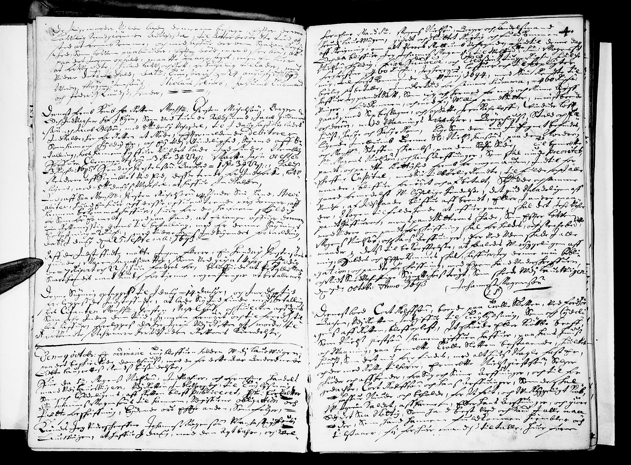 Larvik byfogd, AV/SAKO-A-218/F/Fa/L0005: Tingbok., 1693-1697, s. 4